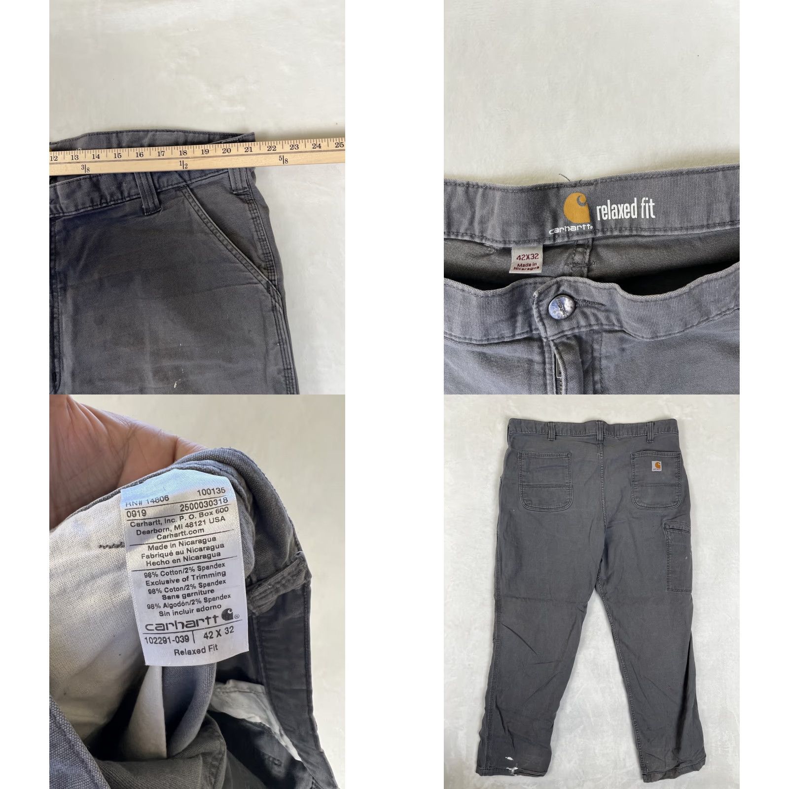 Carhartt Carhartt Pants Gray 32x32 Relaxed Fit Carpenter Workwear 5-Pocket Grunge Rugged Flex Mens Size US 32 / EU 48 - 8 Thumbnail
