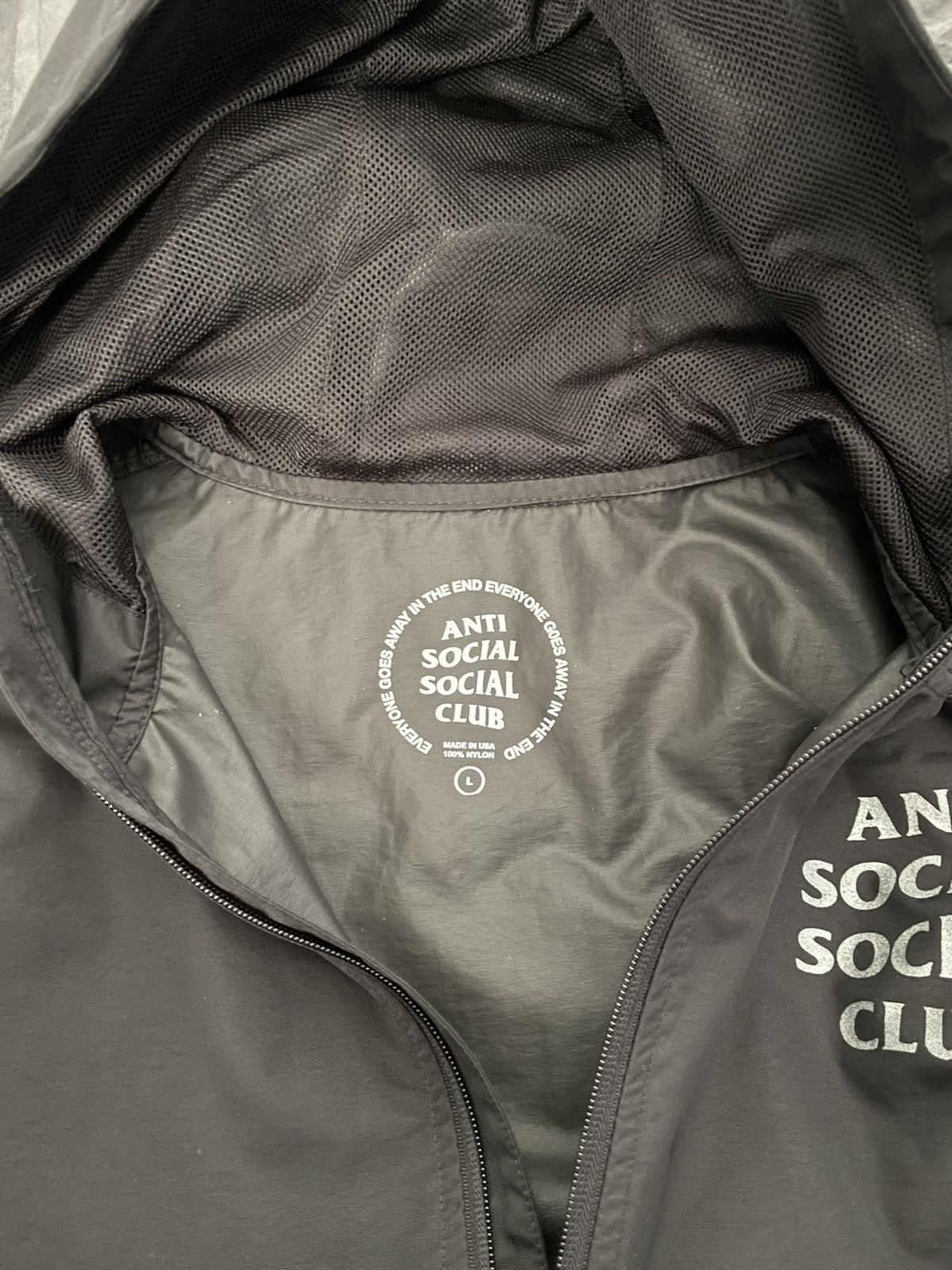 Anti Social Social Club ASSC ‘The Ghost of You and Me’ Anorak 3M Black Size US L / EU 52-54 / 3 - 5 Thumbnail