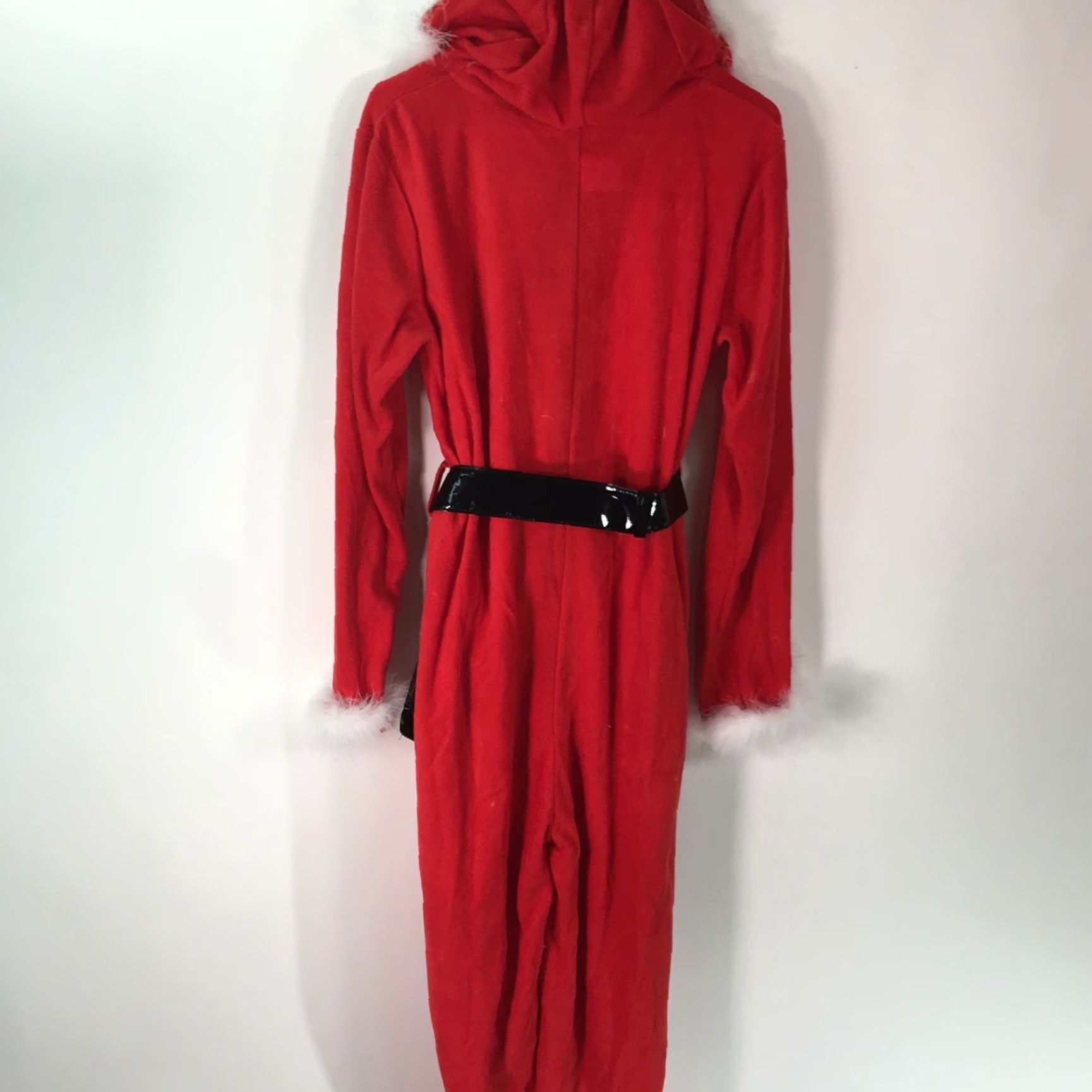 Vintage Just Love Womens Belted Santa Red Fleece Hoodie One Piece Body Suit Size Small Size S / US 4 / IT 40 - 2 Thumbnail