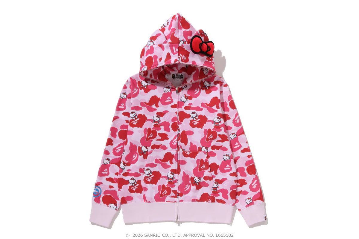 Bape Bape x Hello Kitty Pink Camo Zip Hoodie Size US XL / EU 56 / 4 - 1 Thumbnail