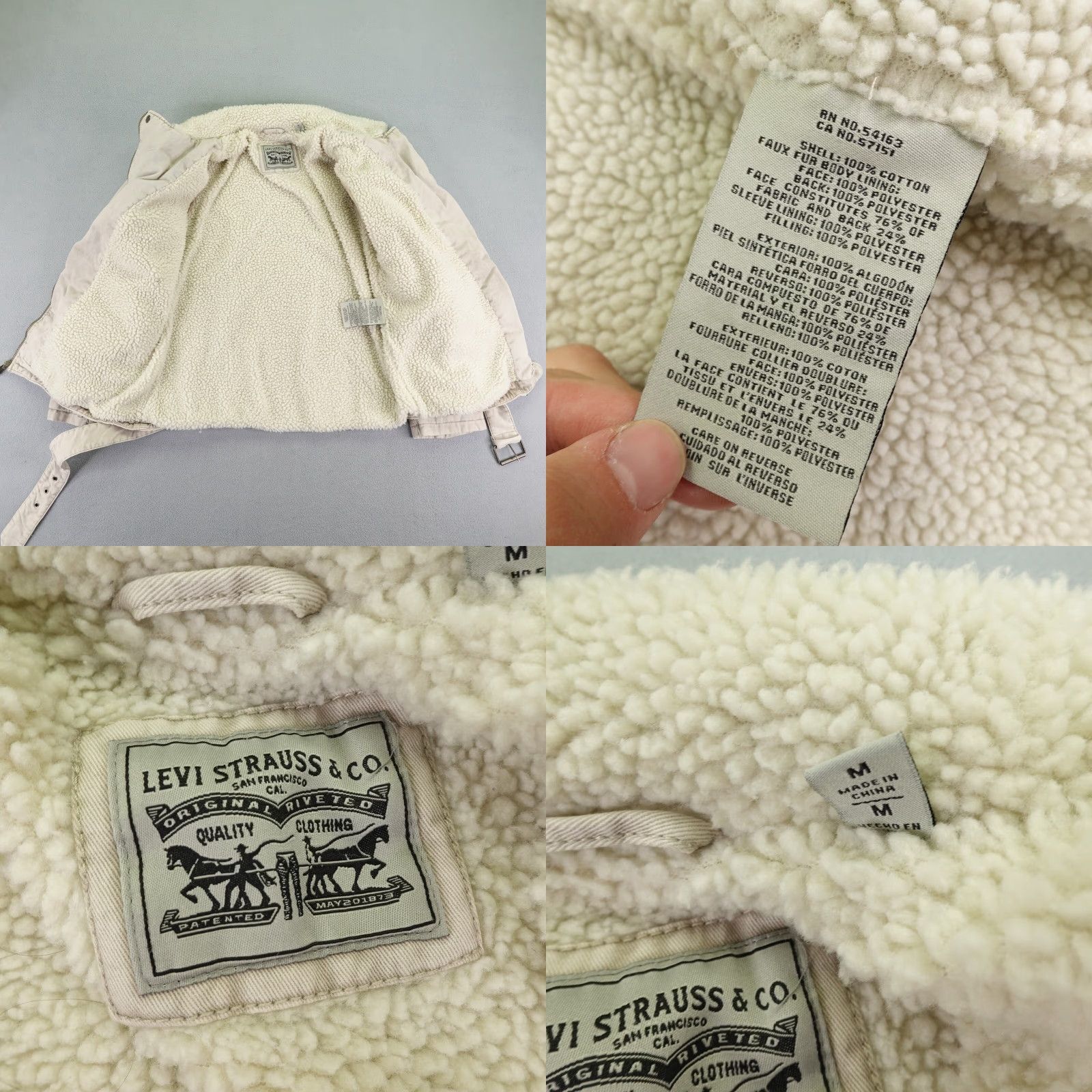 Levi's Levi's Jacket Womens M Beige Cotton Canvas Long Sleeve Zip Basic Jacket Outdoor Casual Travel Workwear Lined Pockets Belted Logo Zipper Size M / US 6-8 / IT 42-44 - 9 Thumbnail