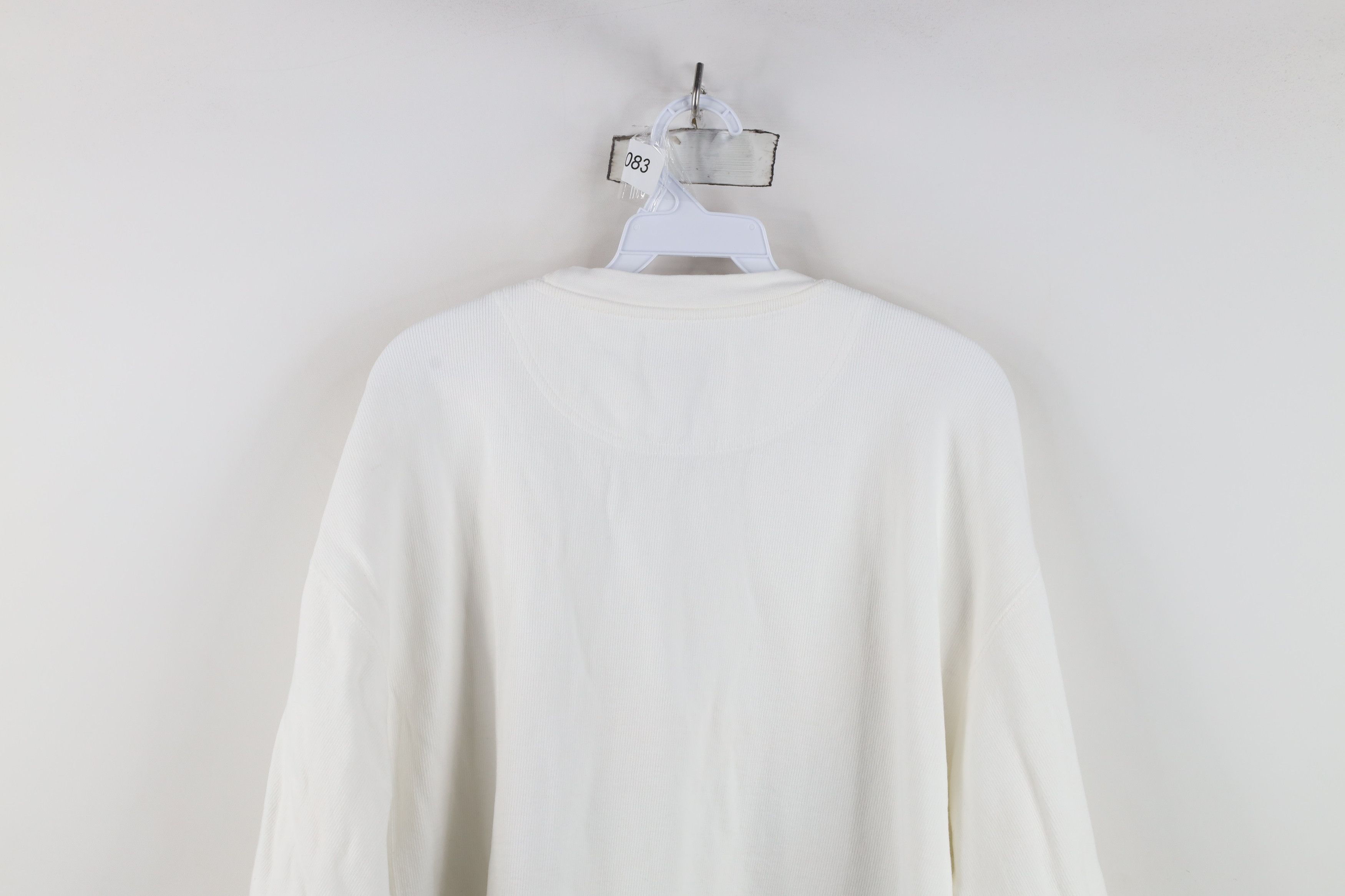 Vintage Vintage 90s Streetwear Ribbed Knit Crewneck Sweater White Size US L / EU 52-54 / 3 - 9 Thumbnail