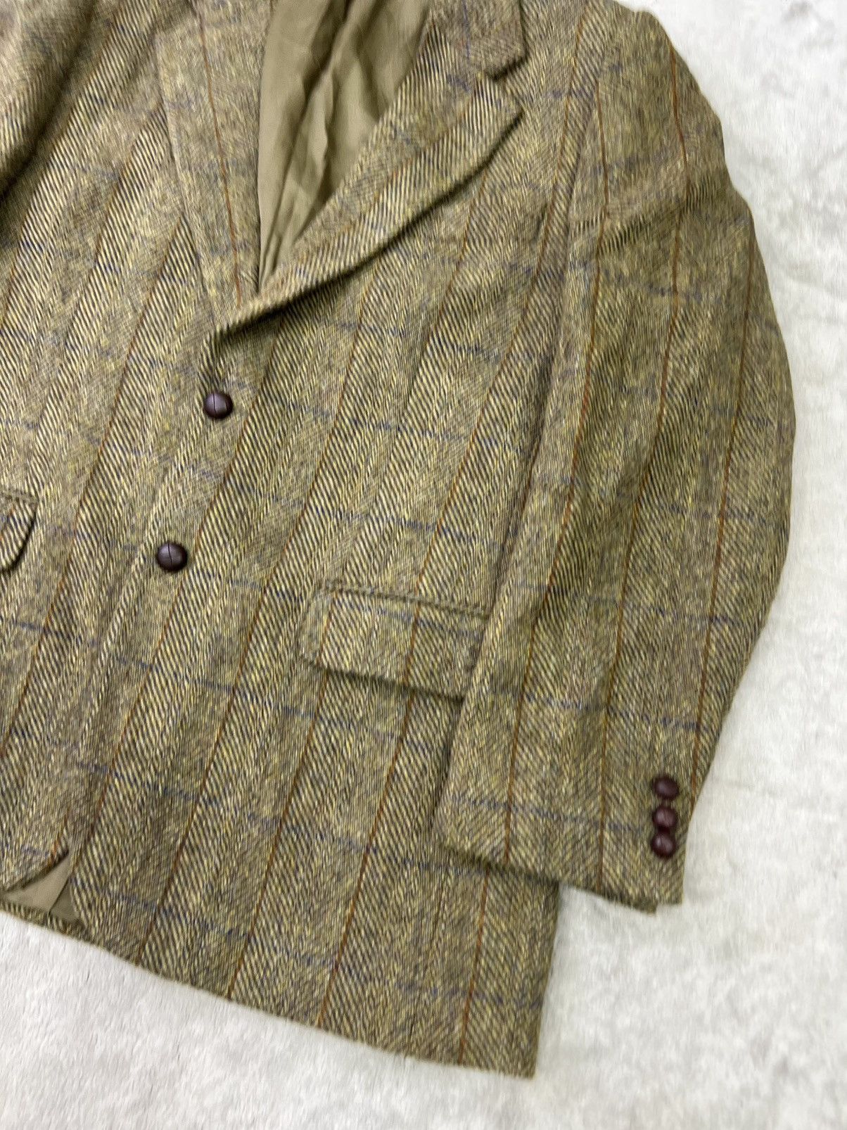 Harris Tweed Vintage Harris Tweed Wool Blazer 42R Olive Herringbone Size 42R - 5 Thumbnail