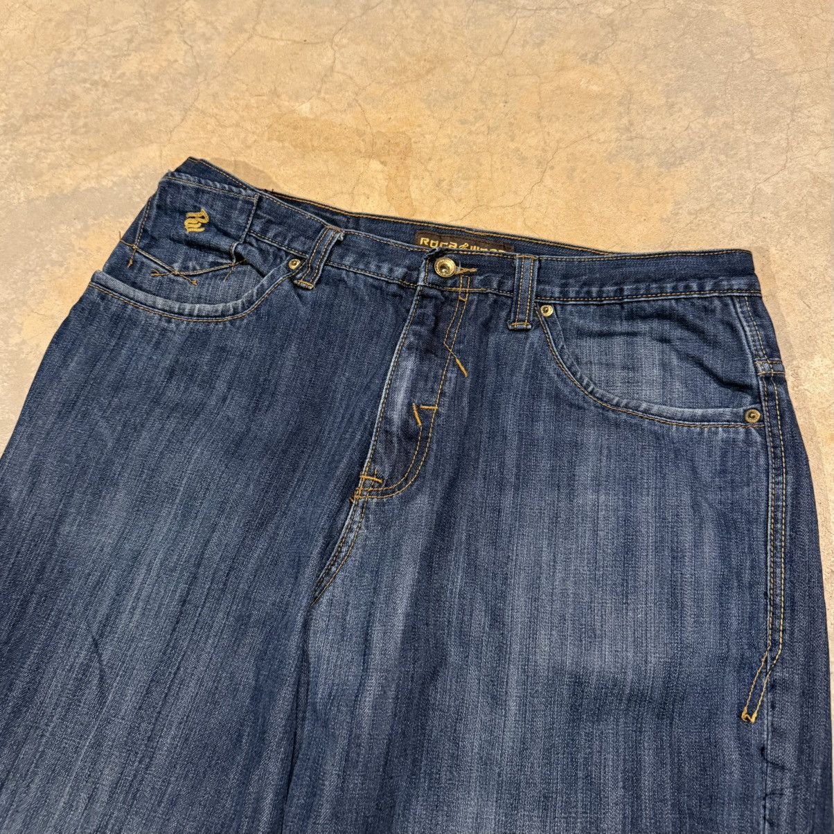 Rocawear Vtg 2000s Rocawear Crystal Embellished Faded Baggy Jeans Y2K Size US 38 / EU 54 - 6 Thumbnail