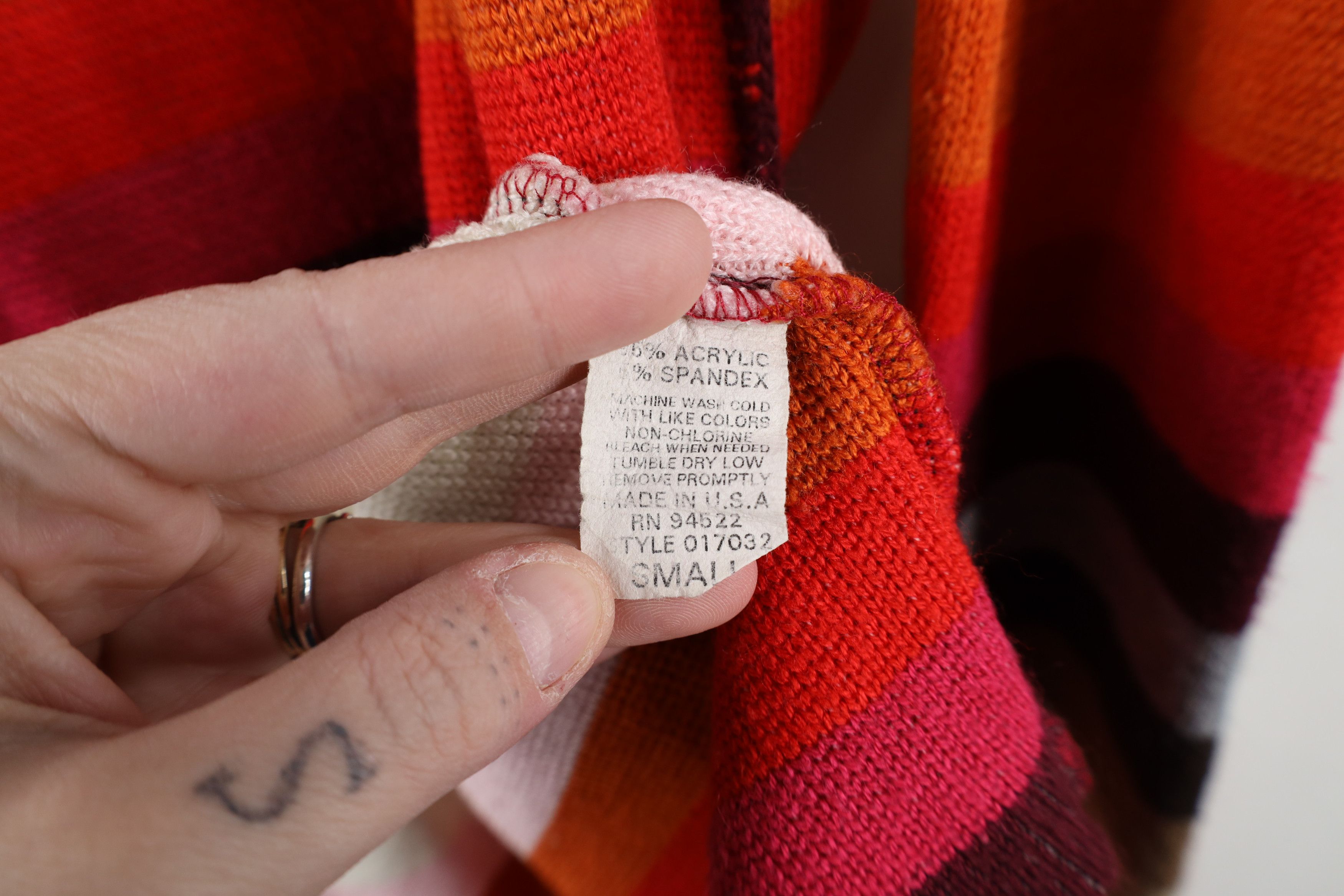 Vintage Vintage 90s Y2K Babydoll Striped Hooded Knit Sweater USA Size S / US 4 / IT 40 - 9 Thumbnail