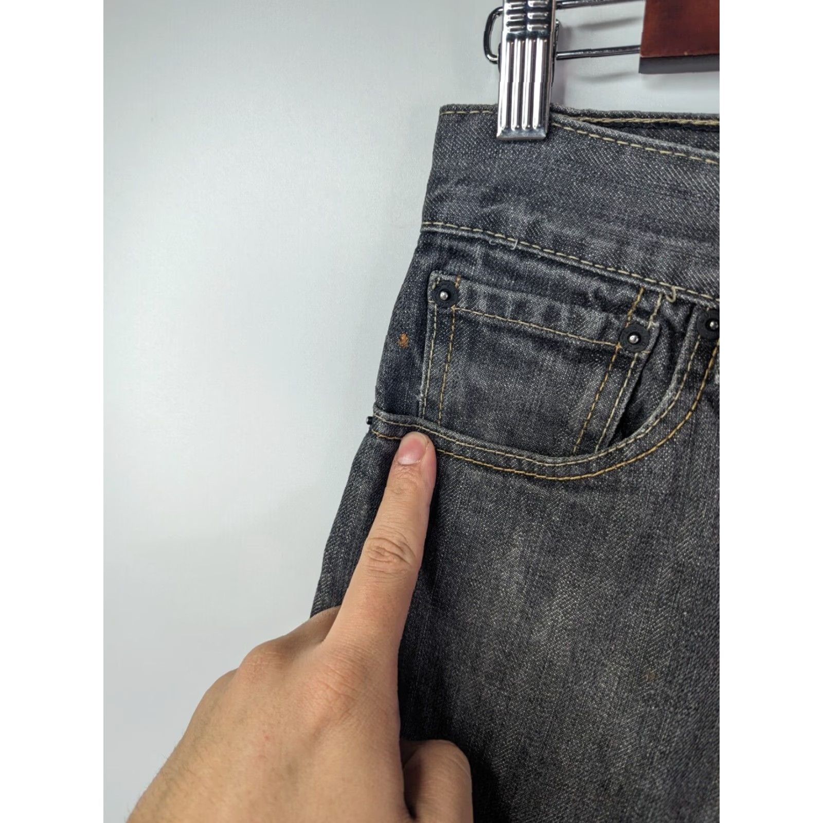 Levi's Levi's 511 Jeans Men 30x32 Gray Distressed 5-Pocket Skinny Denim Cotton Zip Size US 30 / EU 46 - 4 Thumbnail