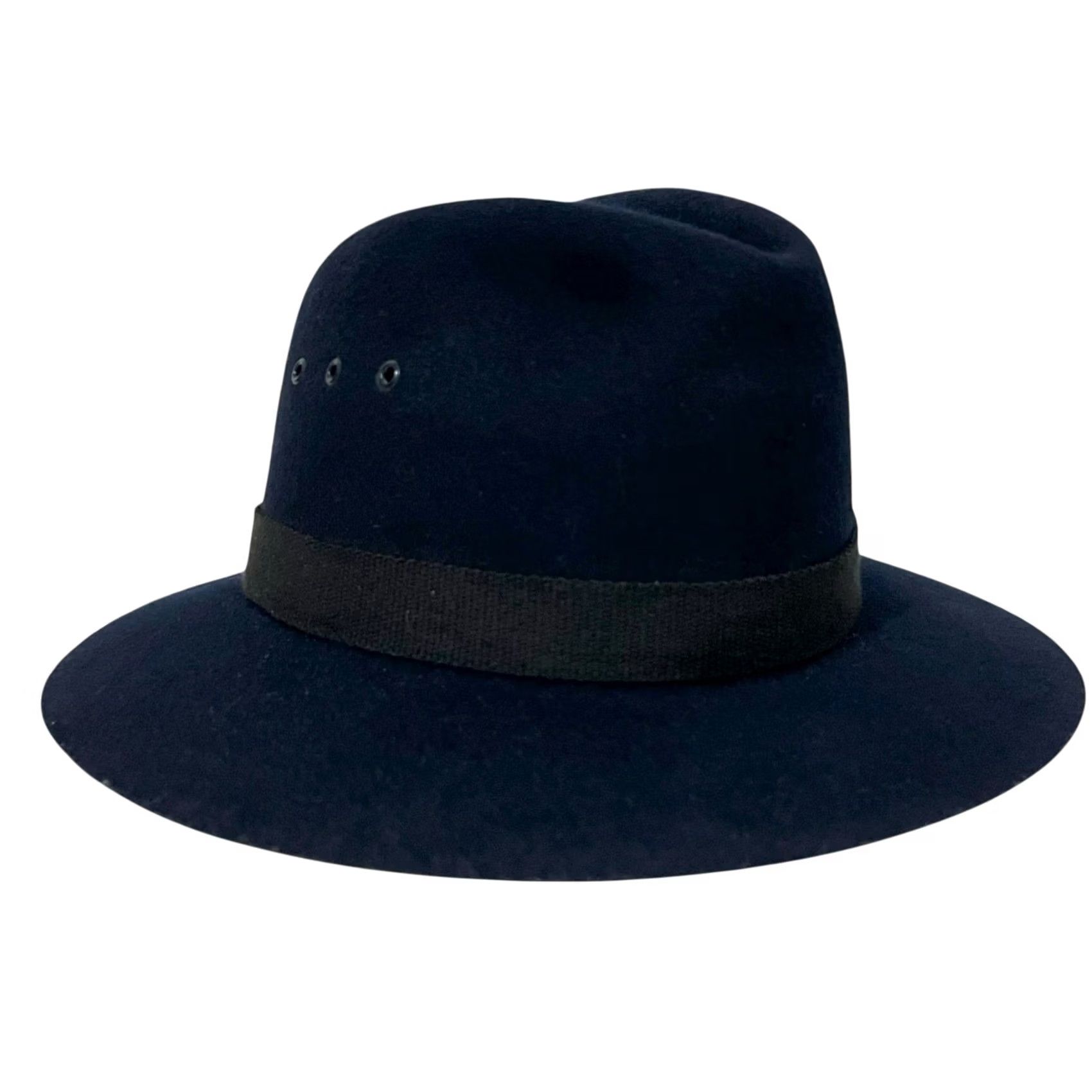 Vintage VINTAGE Kenwood Fedora Hat Men 100% Wool Navy Blue Lined Size 7 Band Wool Fedora Mens Blue Size ONE SIZE - 4 Thumbnail