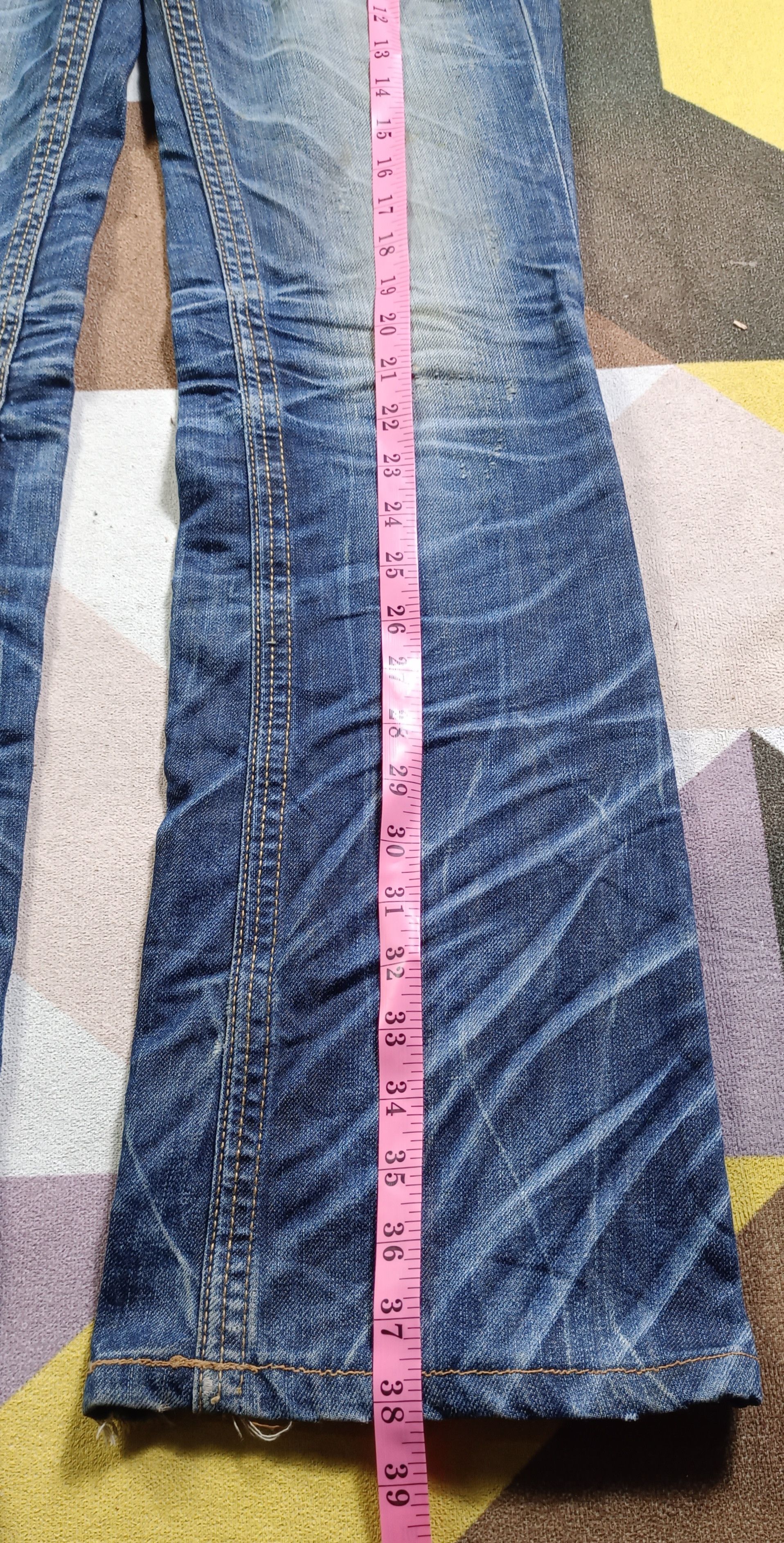If Six Was Nine 🔥🔥LOLITA Exotic Vtg Denim Super Flare Distressed Jeans Size US 31 - 22 Thumbnail
