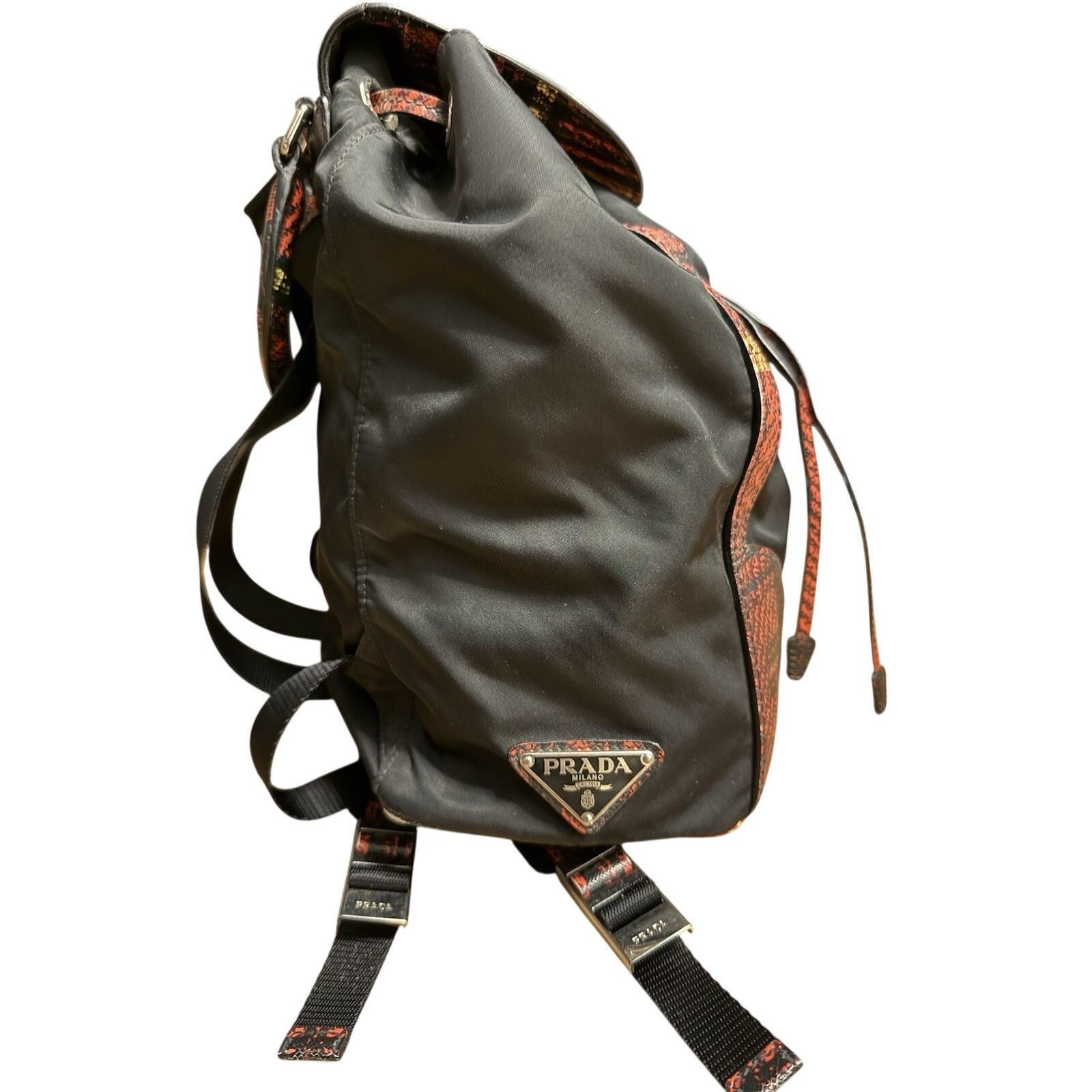 Prada Prada PRADA Backpack in Nylon and Leather Black Red Size ONE SIZE - 4 Thumbnail