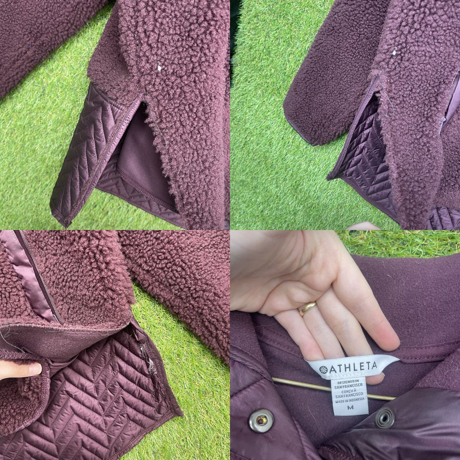 Athleta Athleta Sweatshirt Womens M Cozy Sherpa Snap Eggplant Wine Henley Deep Pile Pullover Quad Pocket Colorful Casual Womens Size M / US 6-8 / IT 42-44 - 8 Thumbnail