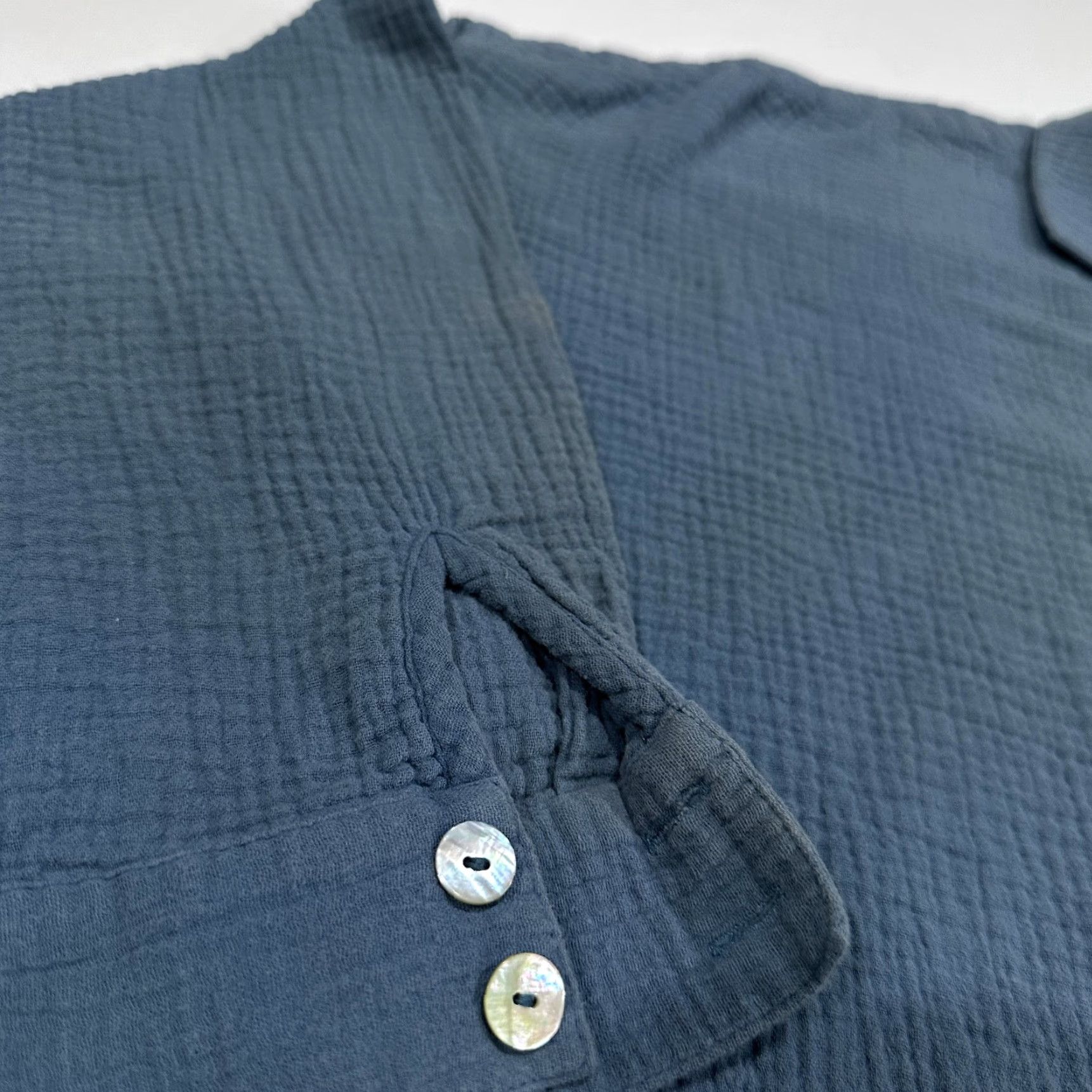 Soft Surroundings Soft Surroundings Shirt Womens 2X Green Tunic Oversized Cotton Relaxed Button-Up Collared Long Sleeve Minimalist Lagenlook Casual Travel Size XXL / US 16-18 / IT 52-54 - 4 Thumbnail