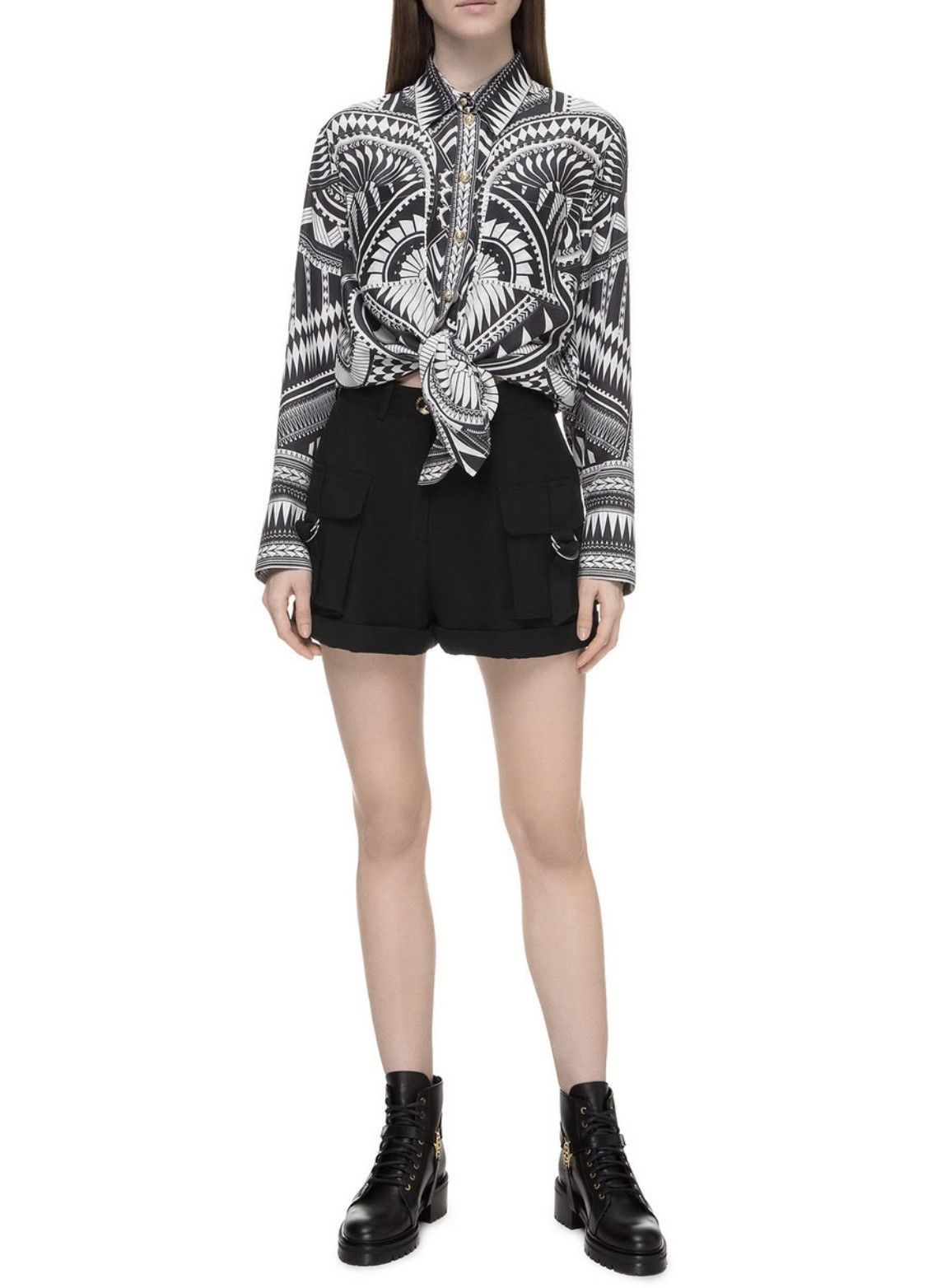Balmain Balmain boiled wool cargo Bermuda shorts black high rise Size 28" / US 6 / IT 42 - 2 Thumbnail