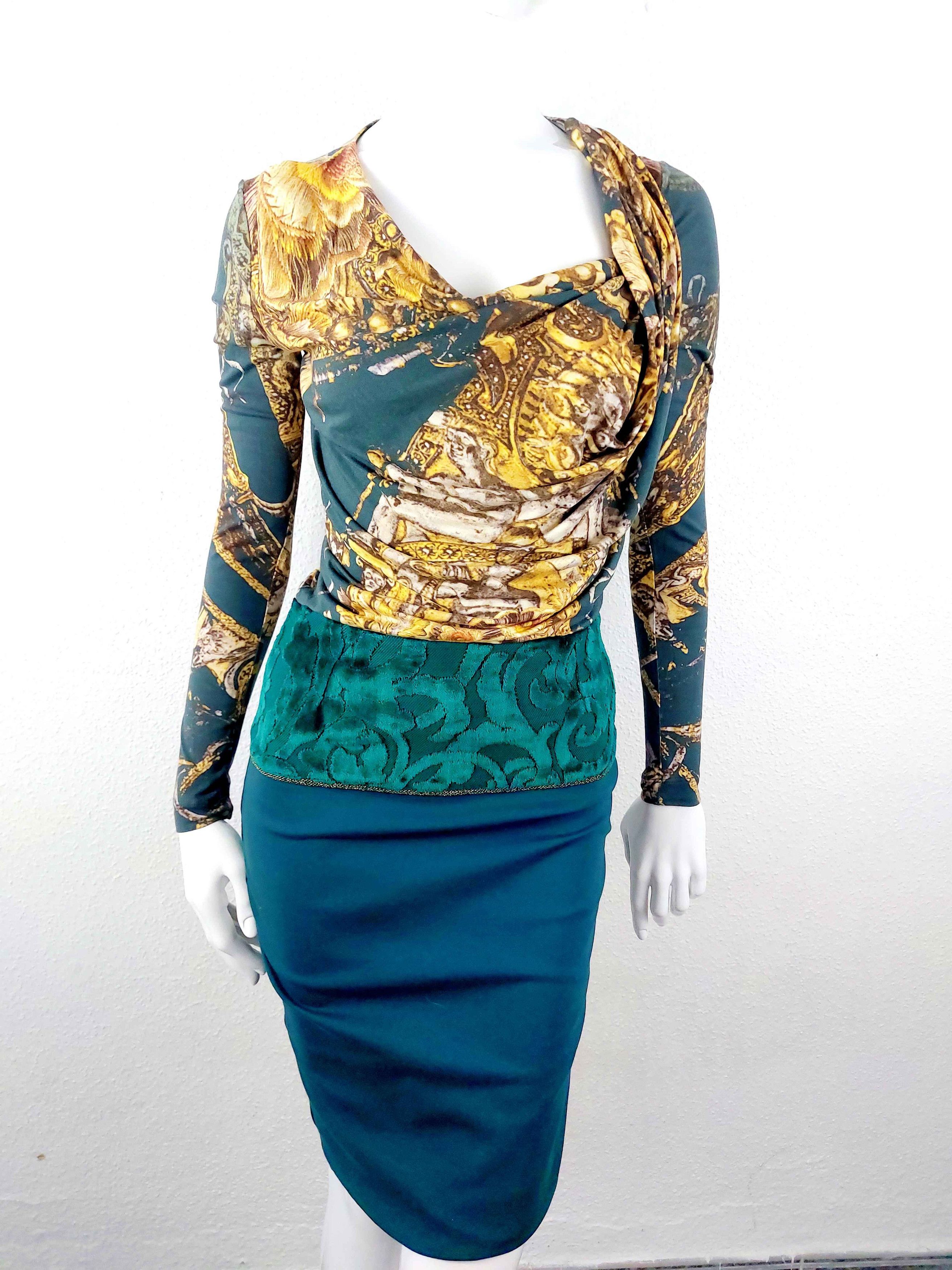 Roberto Cavalli Roberto Cavalli Greek Medusa Baroque Velvet Dress Size XS / US 0-2 / IT 36-38 - 3 Thumbnail