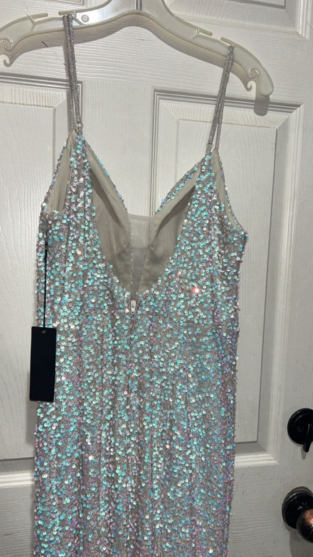 Other Women's City Triangles Prom Dress Juniors 13 Silver Sequin Size XL / US 12-14 / IT 48-50 - 3 Thumbnail