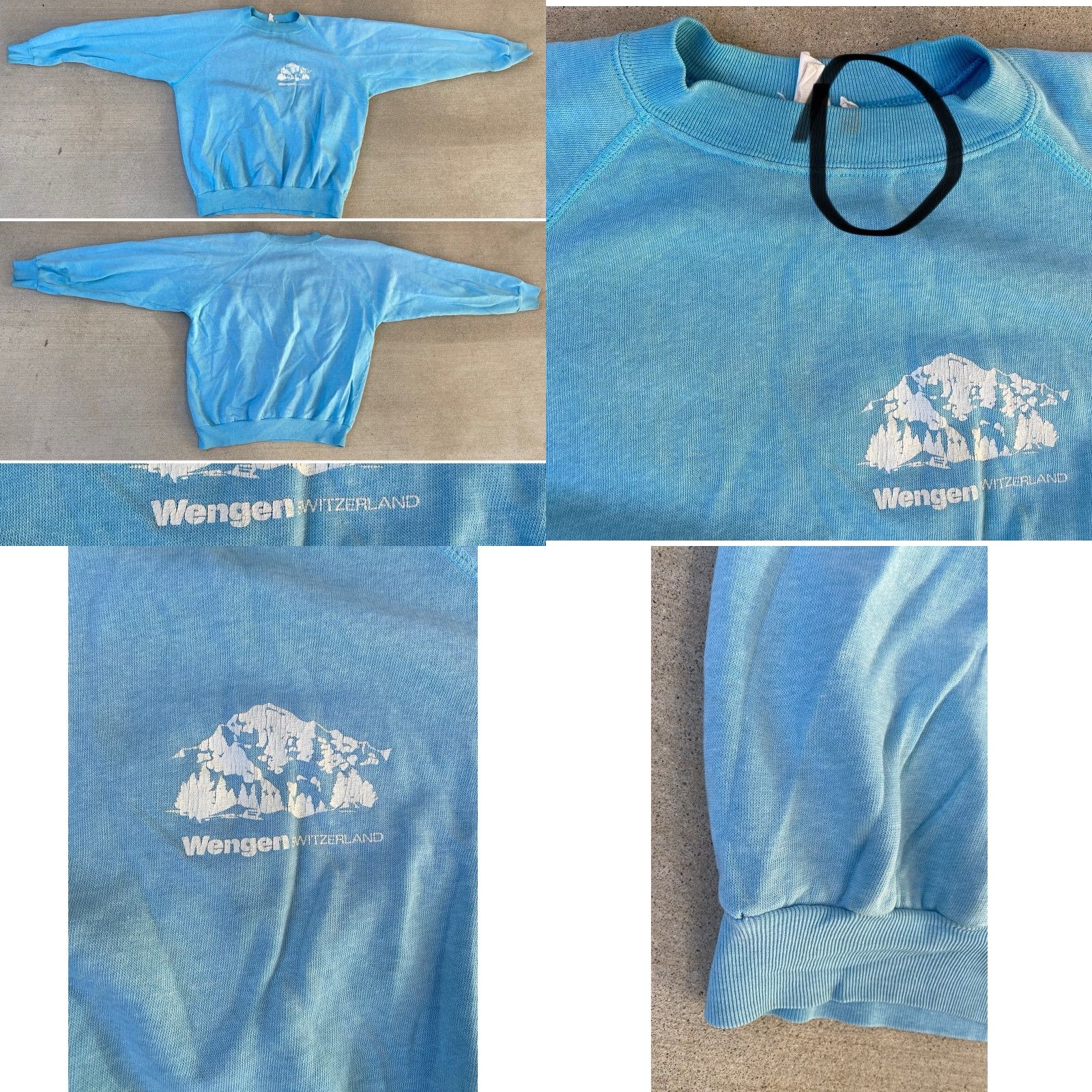 Vintage VINTAGE Wengen Switzerland Raglan Sweatshirt Sweater Jumper Size L Blue Graphic Print Men Pullover Sweatshirt 80s 70s Vintage Size US L / EU 52-54 / 3 - 9 Thumbnail