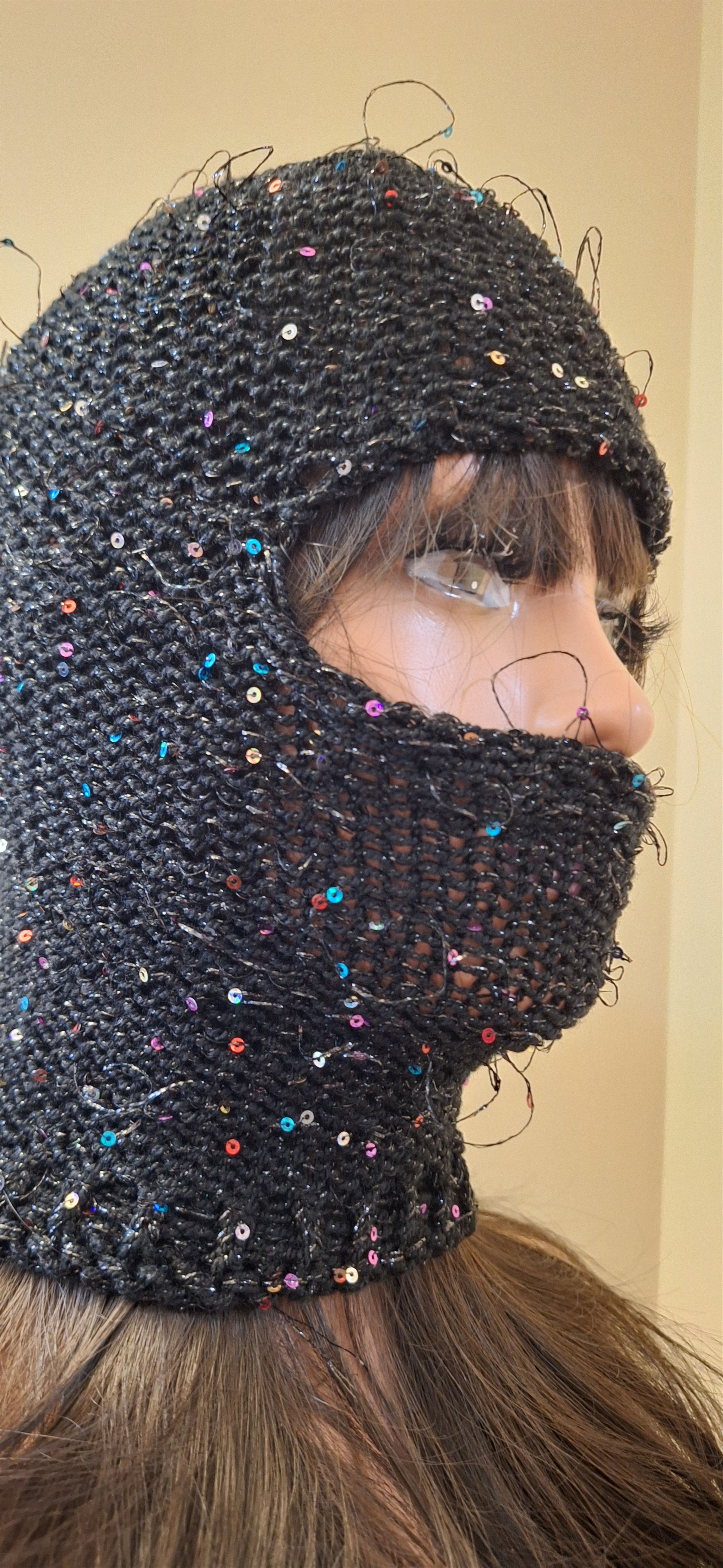 Other Fiber Riot 04- Sequin Black Balaclava Size ONE SIZE - 6 Thumbnail