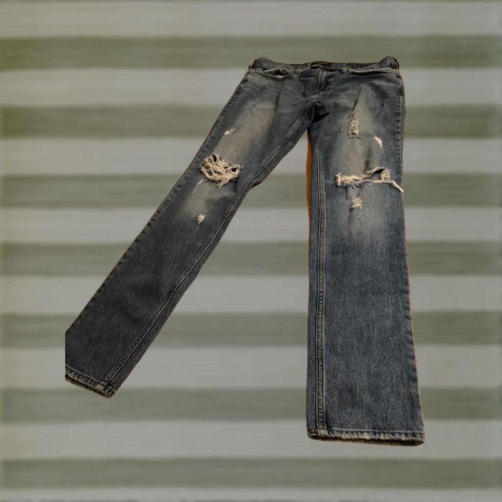 Pacsun Pacsun Men Skinny Jeans 34x32 Distressed 5-Pocket Stretch Medium Wash Blue 90s Theme Mens Size US 34 / EU 50 - 1 Thumbnail