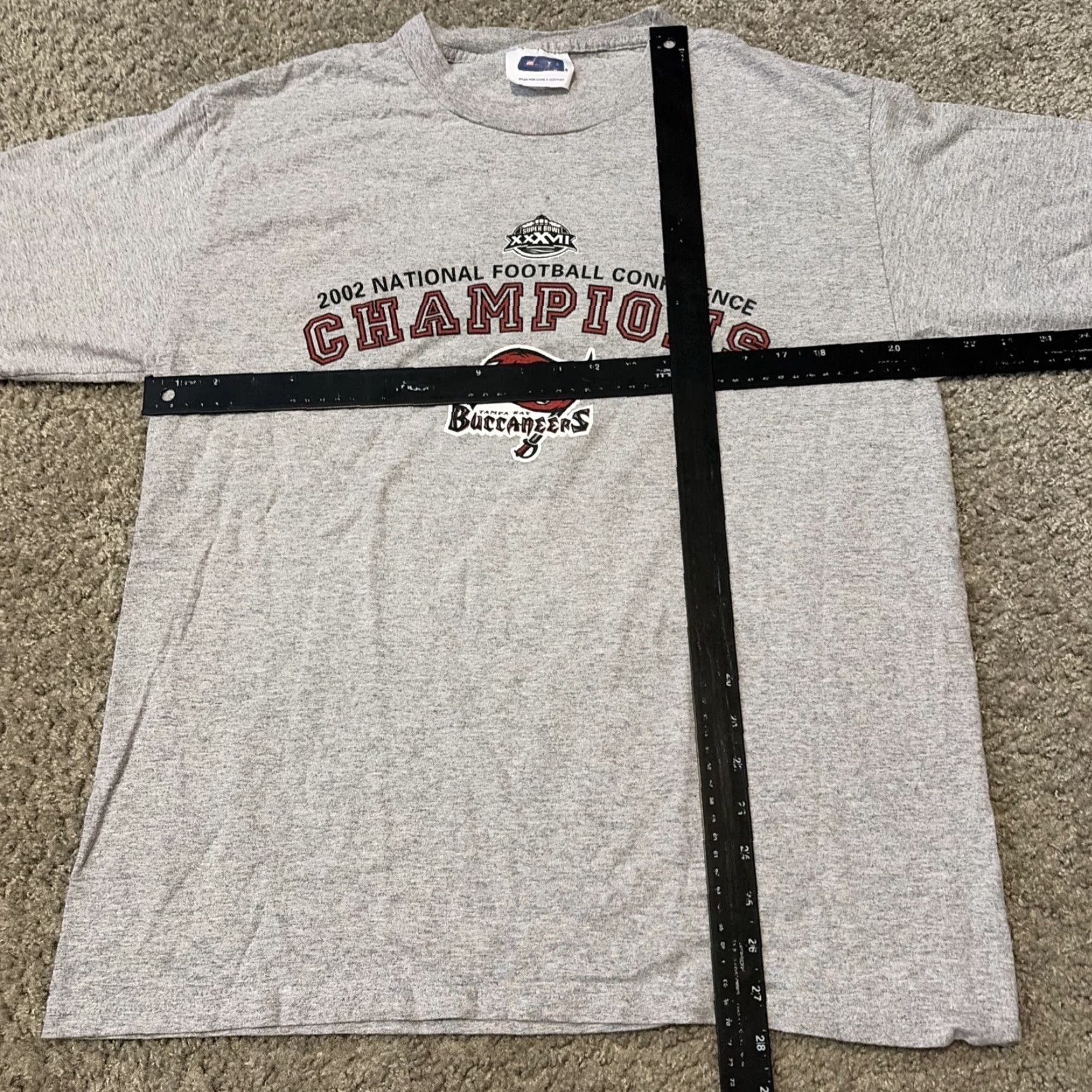 NFL VINTAGE Tampa Bay Buccaneers Super Bowl XXXVII Champs 2003 NFL T-Shirt Large Gray Mens L Size US L / EU 52-54 / 3 - 5 Thumbnail