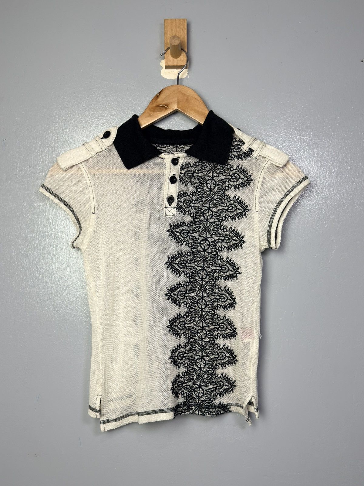 Yohji Yamamoto Y's Red Label Rayon Cotton Blend Lace Knitted Size XS / US 0-2 / IT 36-38 - 1 Thumbnail