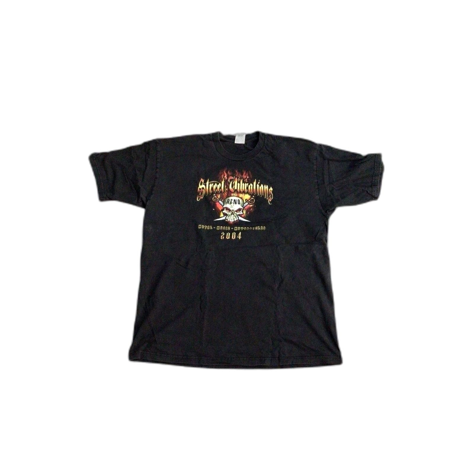American Eagle Outfitters Vintage Street Vibrations biker Skull and Fire Shirt Cygnus Size US XL / EU 56 / 4 - 1 Thumbnail