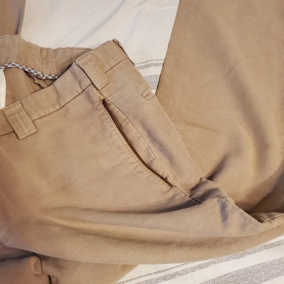 Berle Charleston Khakis Cotton Tan Casual Classic Trousers SZ:36 Size US 36 / EU 52 - 6 Thumbnail