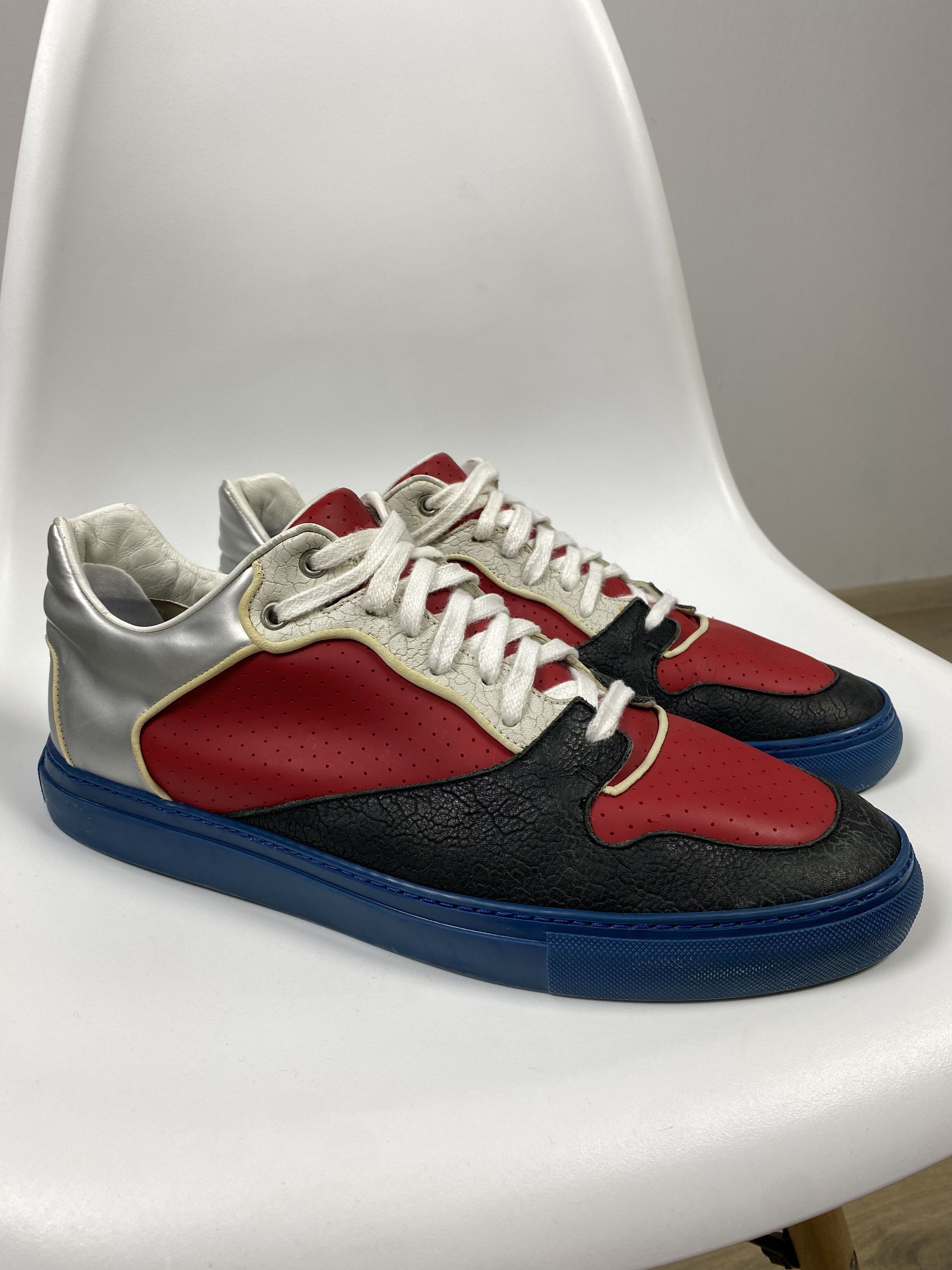 image of Balenciaga Hi-Top Panel Sneakers Size 45 in Blue, Men's