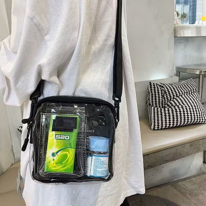 image of Fashion Y2K Transparent Crossbody Bag, Men's