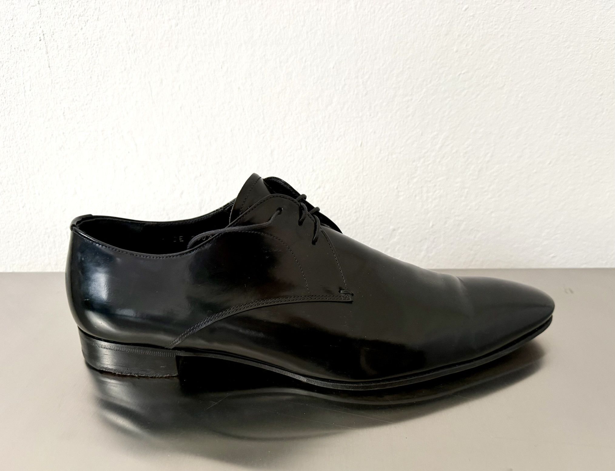Prada Prada Black Leather Derby Shoes EU44 Made in Italy Size US 11 / EU 44 - 2 Thumbnail