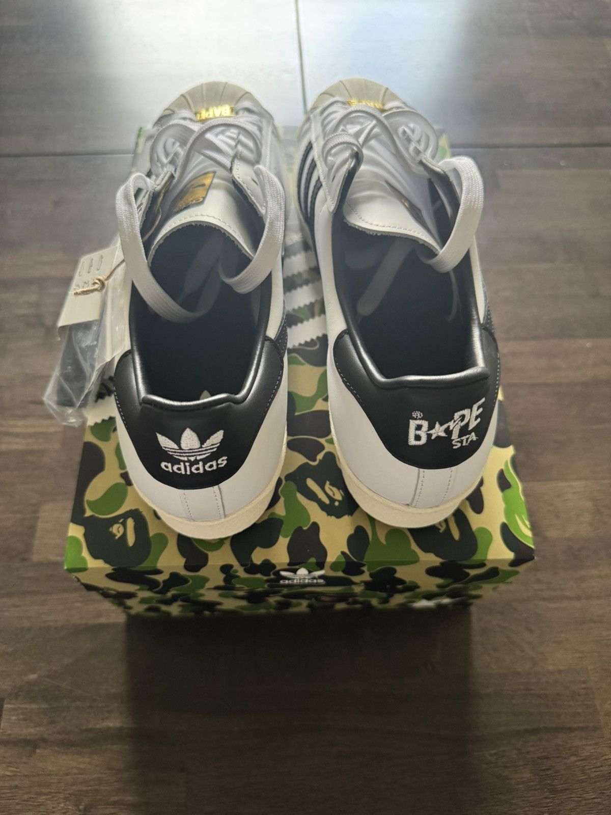Adidas × Bape Bape x adidas Superstar80s White Black Size US 11 / EU 44 - 5 Thumbnail