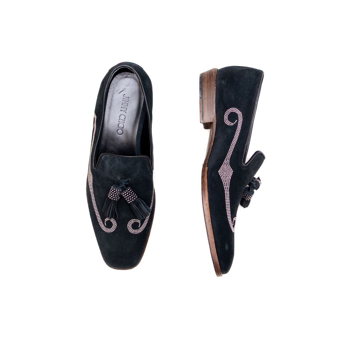 Designer × Jimmy Choo Jimmy Choo Foxley Men’s Black Suede Tassel Loafers SzUS:10 Size US 10 / EU 43 - 1 Thumbnail