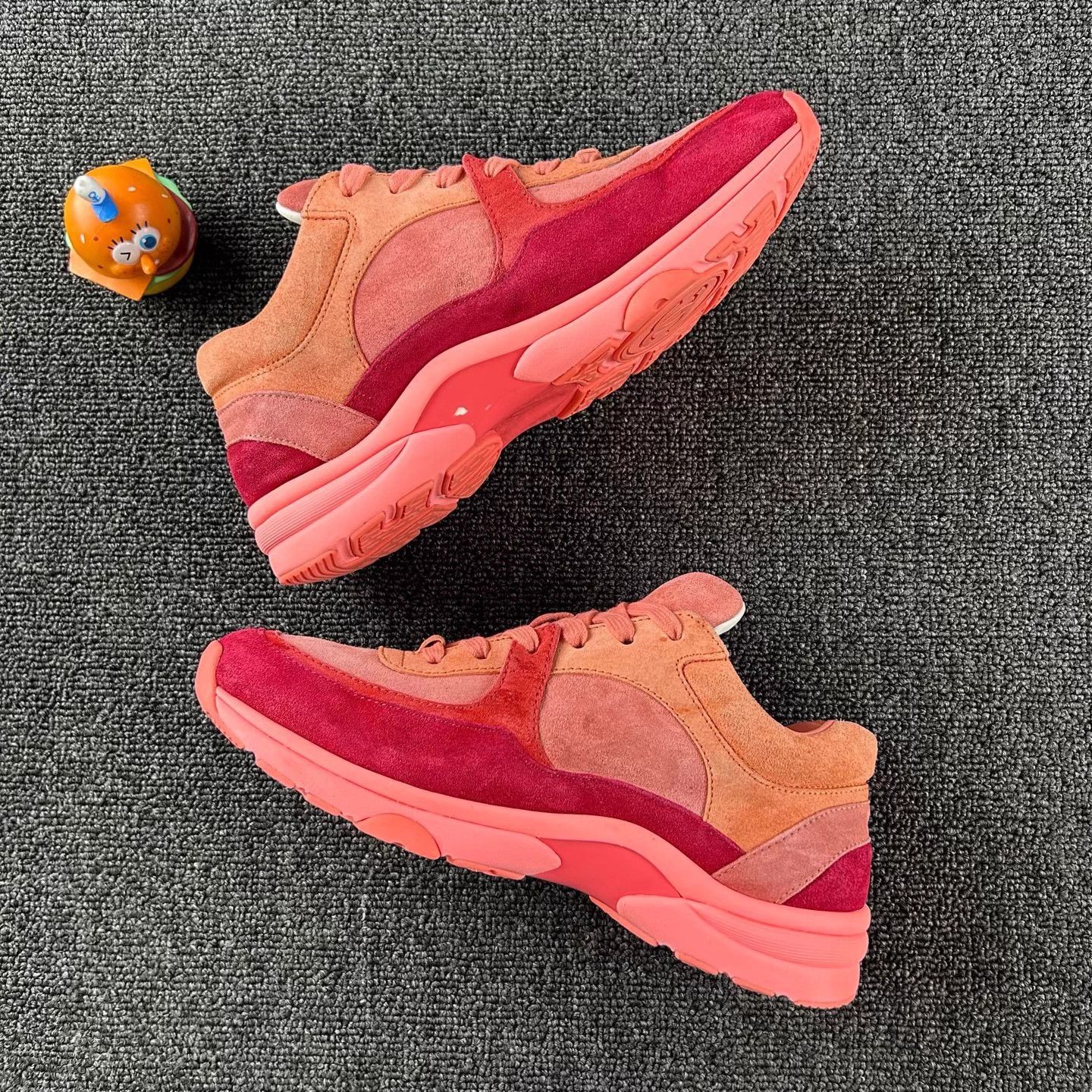 Chanel Chanel Red CC Logo Sneakers Women's 37.5 Like New Size US 6.5 / IT 36.5 - 3 Thumbnail