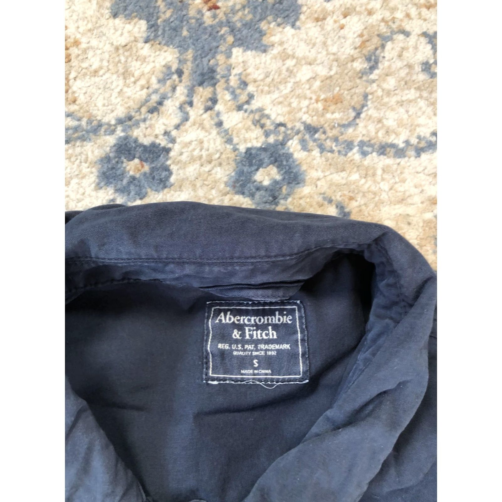 Abercrombie & Fitch Abercrombie & Fitch Jacket Mens Small Blue Cotton Military Full Zip Pockets Size US S / EU 44-46 / 1 - 7 Thumbnail