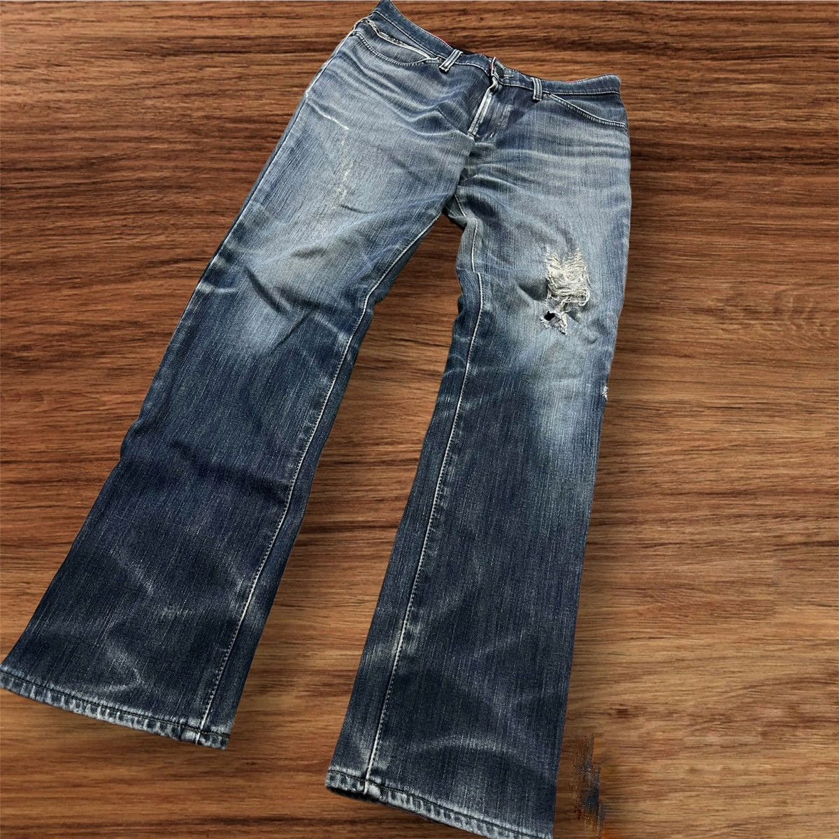 Edwin × Japanese Brand EDWIN WILD FIRE FADED BLACK DISTRESSED JEANS Size US 31 - 1 Thumbnail