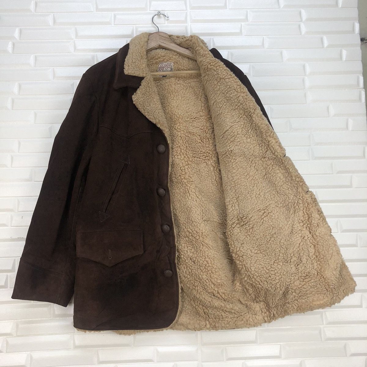 Leather × Vintage Vtg Ranchwear Western Suede Leather Sherpa Jacket Size US M / EU 48-50 / 2 - 6 Thumbnail