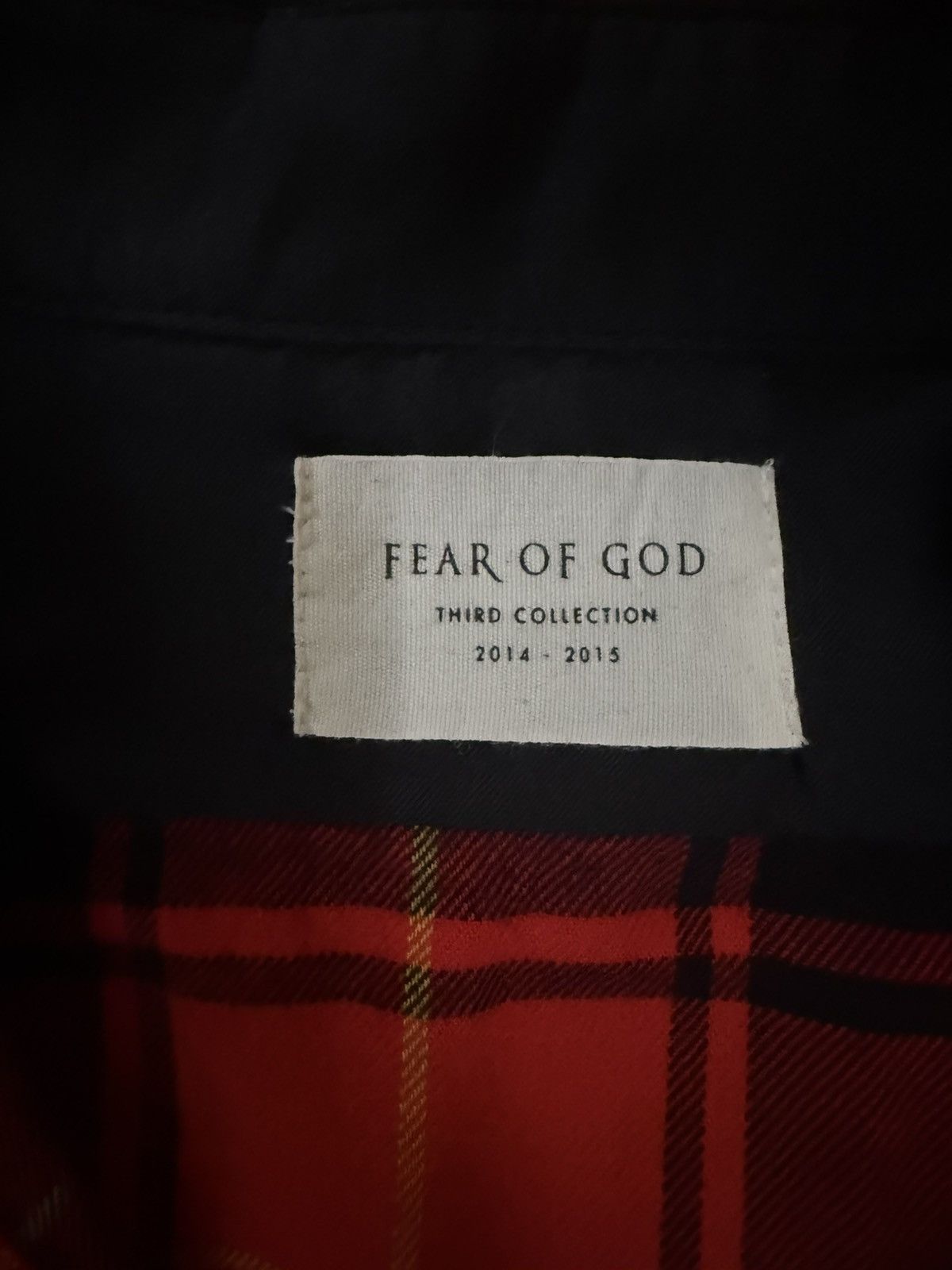 Fear of God Fear of gold mens plaid cutoff Size US XL / EU 56 / 4 - 9 Thumbnail