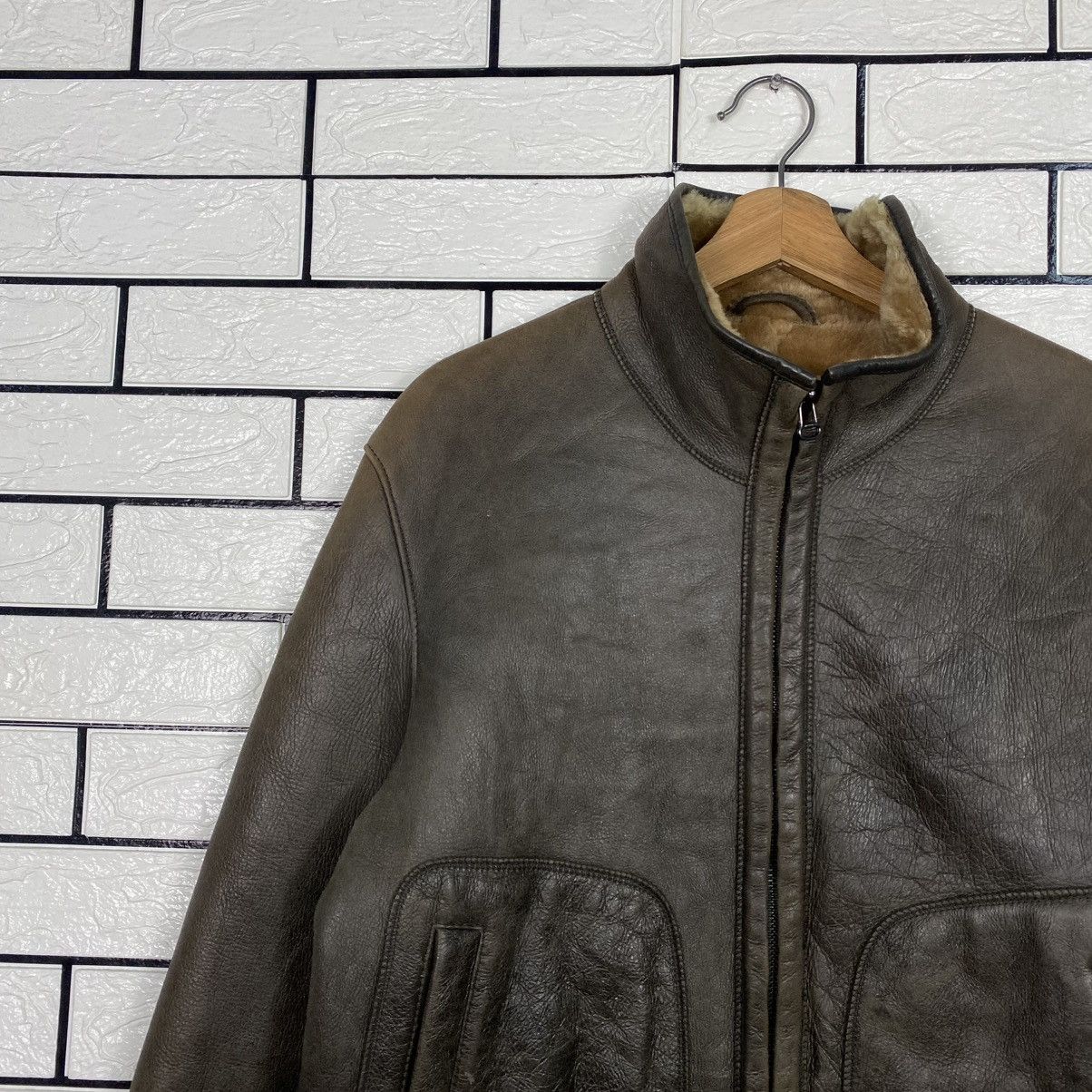 Hugo Boss 🔥VINTAGE LEATHER JACKET HUGO BOSS SHEARLING BLANKET Size US S / EU 44-46 / 1 - 7 Thumbnail