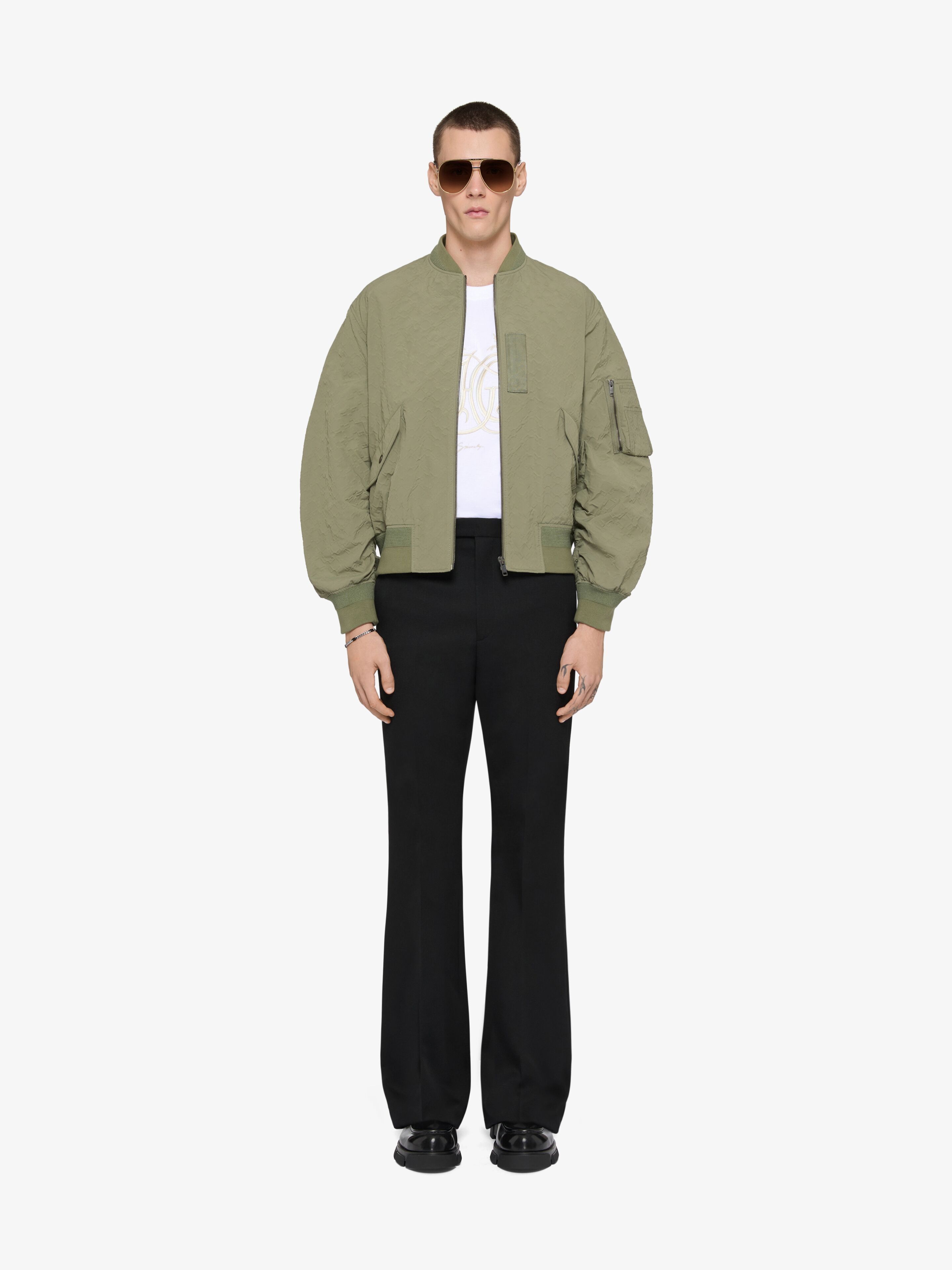 Givenchy o1w1db10426 Bomber Jacket in Almond Green Size US M / EU 48-50 / 2 - 2 Thumbnail