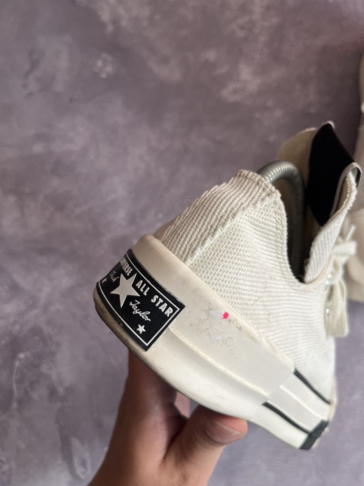 Converse RICK OWENS CONVERSE TURBODRK WHITE LOW TOP SNEAKERS Size US 6.5 / EU 39-40 - 4 Thumbnail