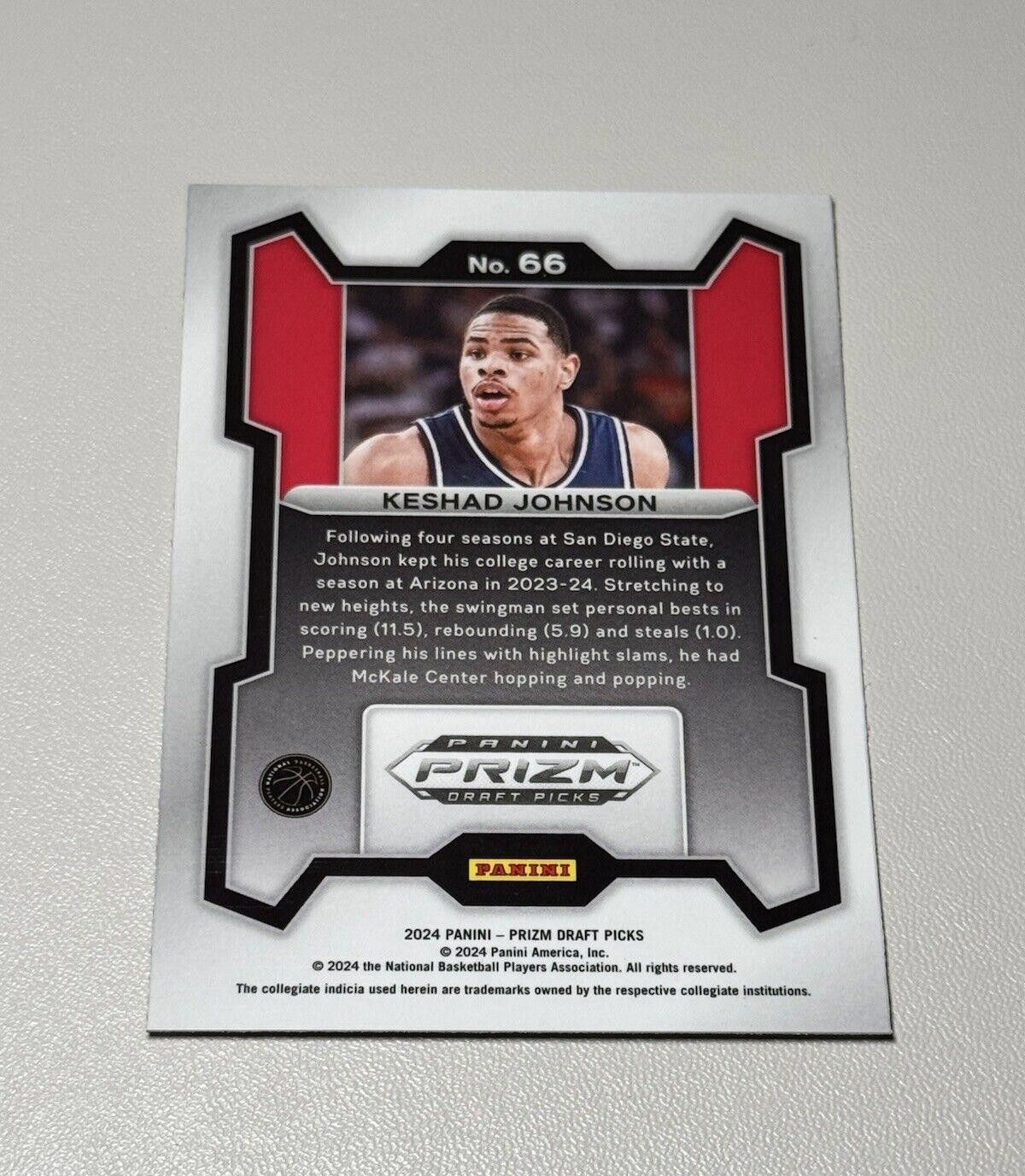 Other 2024 Panini Prizm Draft Picks #66 Keshad Johnson Arizona Wil Size ONE SIZE - 2 Thumbnail