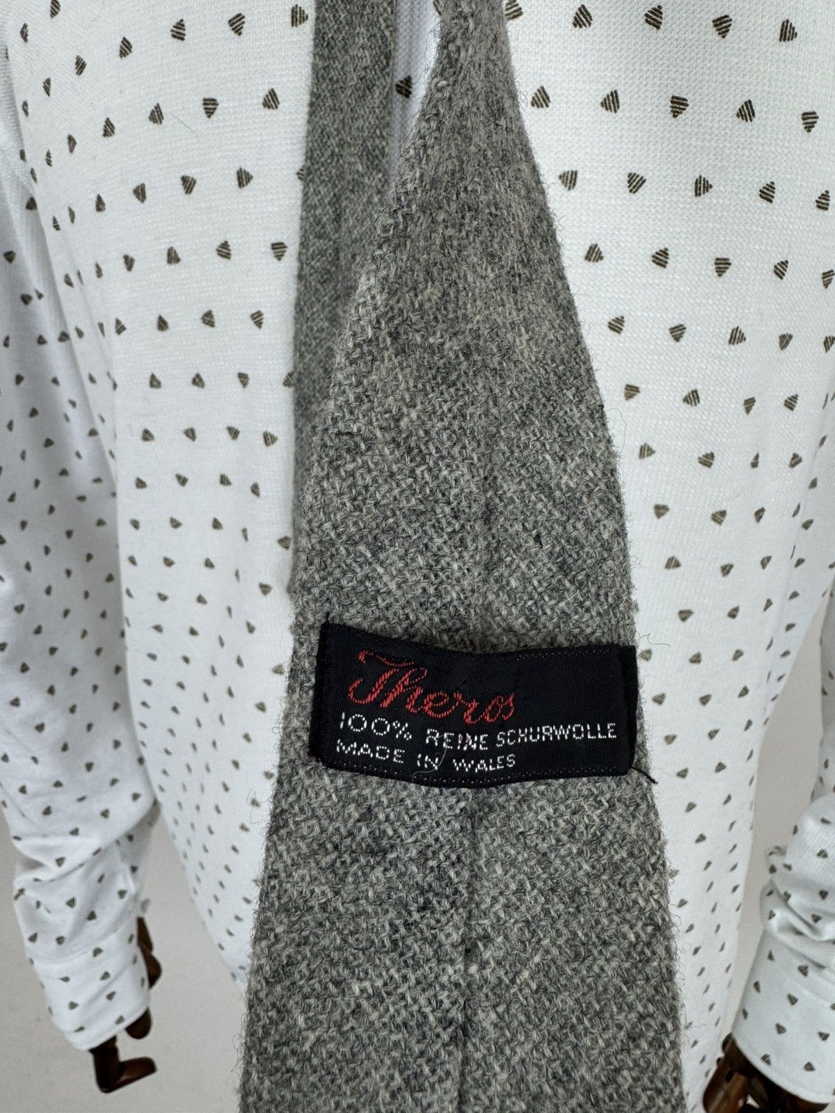 Other Theros Vintage wool ties gray tie knitted made in Wales Size ONE SIZE - 6 Thumbnail
