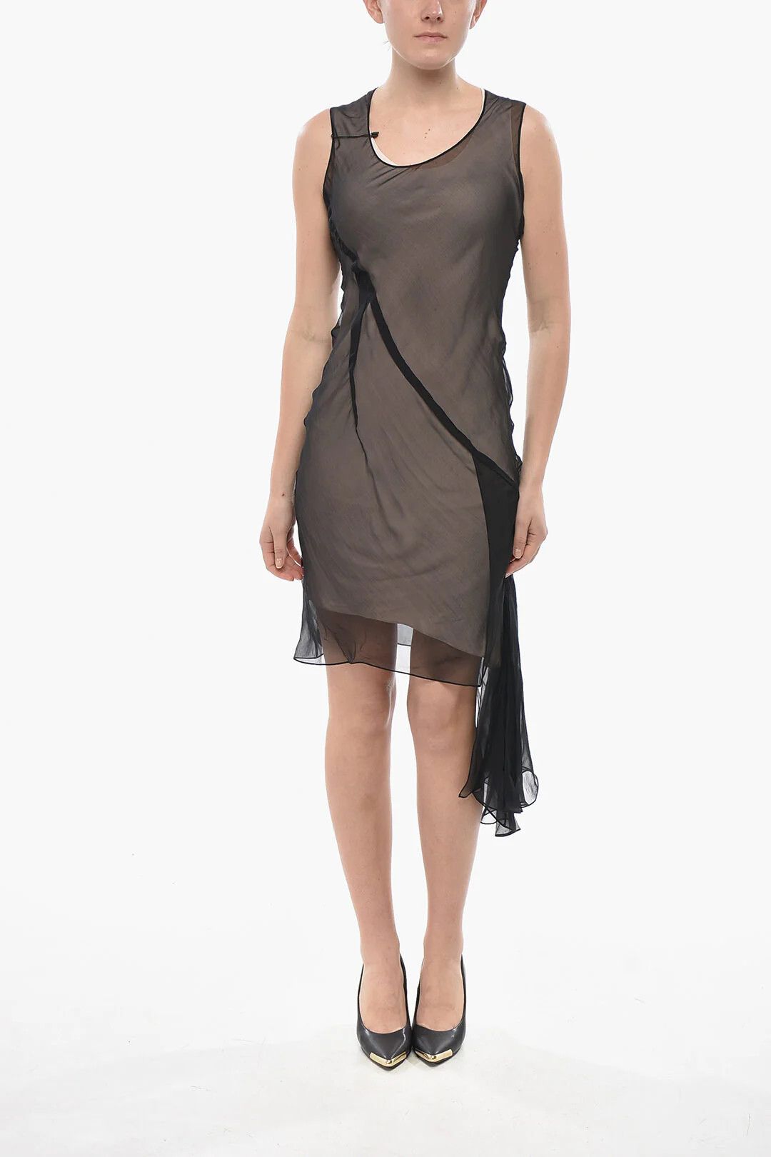 Givenchy og1mm0326 Silk Chiffon Mini Dress in Black Size XS / US 0-2 / IT 36-38 - 1 Thumbnail
