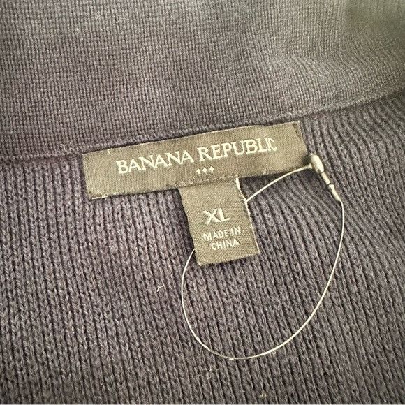 Banana Republic Banana Republic Navy Blue Cotton Blend Knit Cardigan Blazer Size XL / US 12-14 / IT 48-50 - 4 Thumbnail