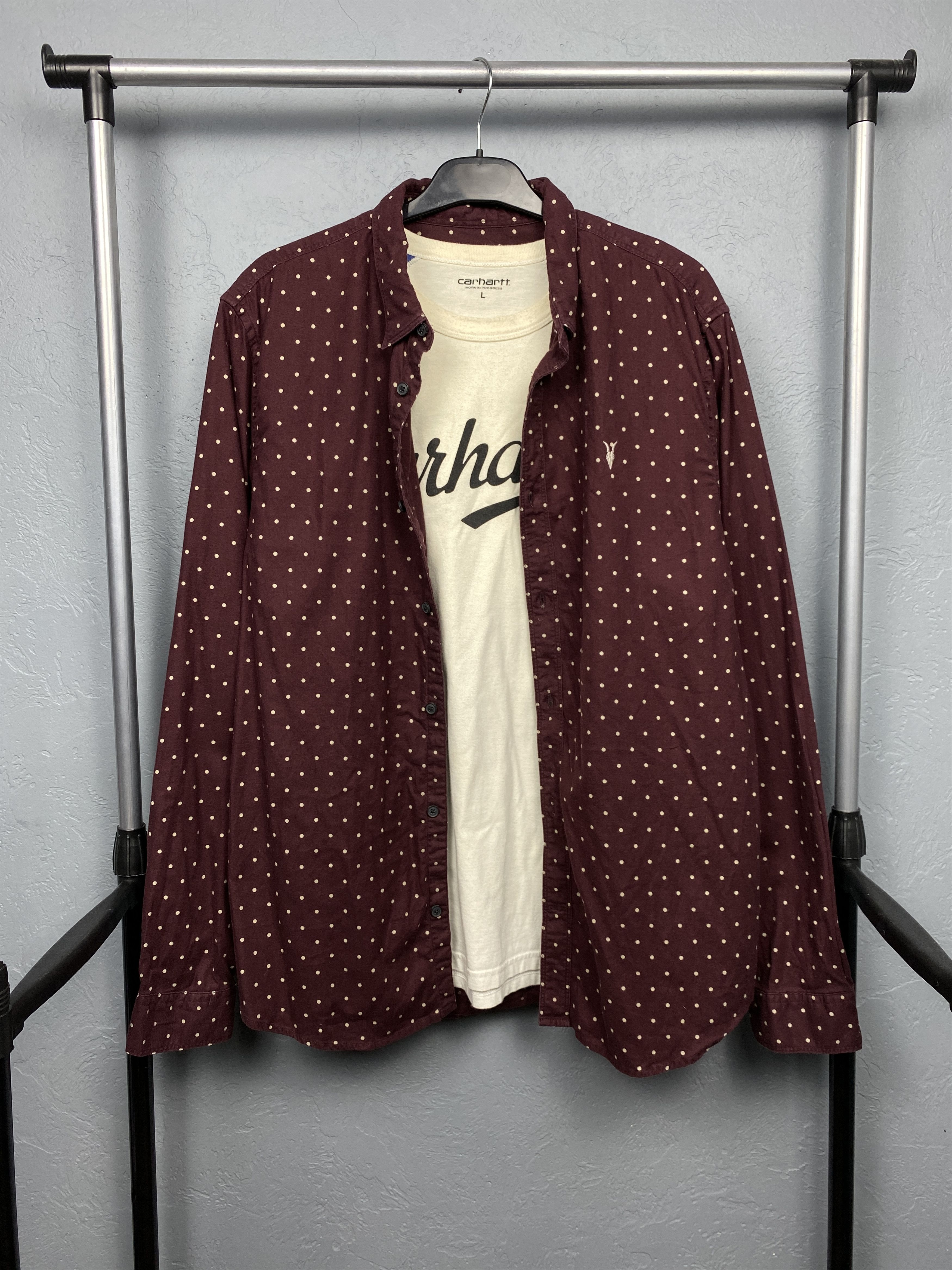 Allsaints Allsaints Vintage Mens Bethel Flannel Long Sleeve Shirt Size US XL / EU 56 / 4 - 1 Thumbnail