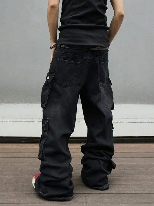 Designer × Japanese Brand × Vintage washed faded cleanfit yuppie bootcut cargo pants Size US 38 / EU 54 - 2 Thumbnail