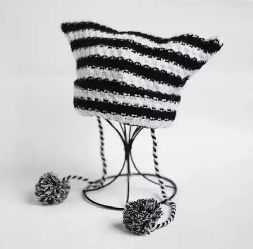 Other Winter Devil Striped Knitted Beanie Hat Size ONE SIZE - 2 Thumbnail