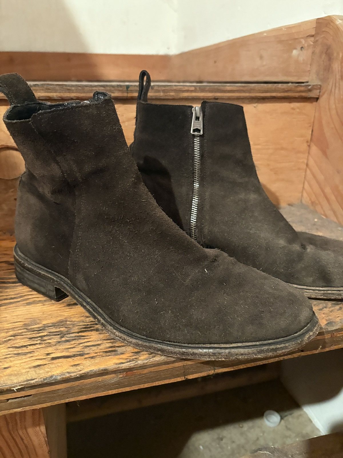 Allsaints Brown Suede Boots Size US 14 / EU 47 - 1 Thumbnail