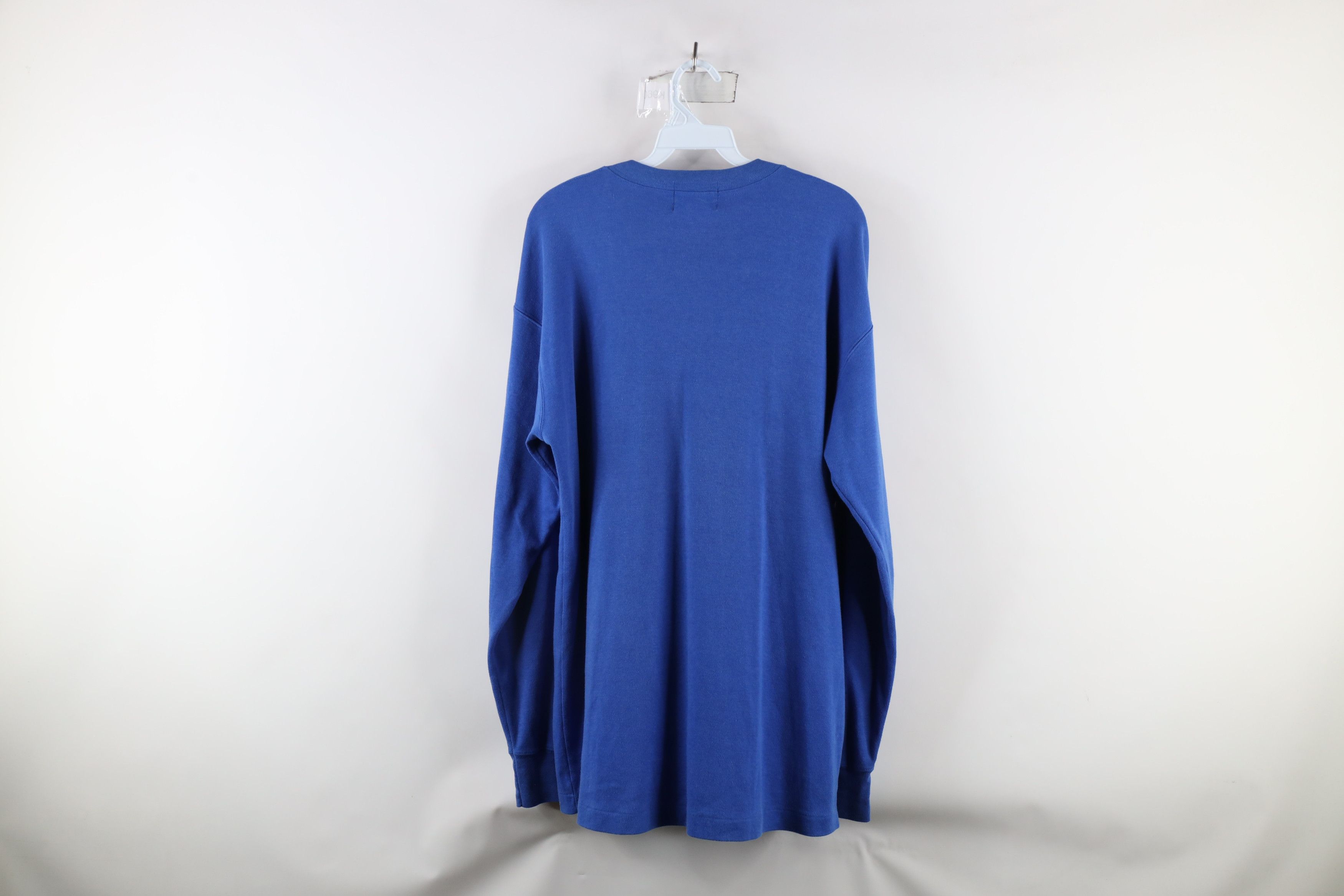 Vintage Vintage 90s Streetwear Long Sleeve Henley T-Shirt Royal Blue Size US XL / EU 56 / 4 - 10 Thumbnail