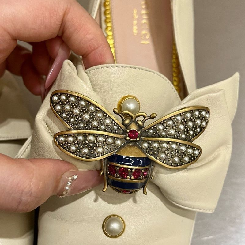 Gucci Gucci Ladies Ballet Flats with Pearl Accents - Size US 5.5 / EU 38 - 9 Thumbnail
