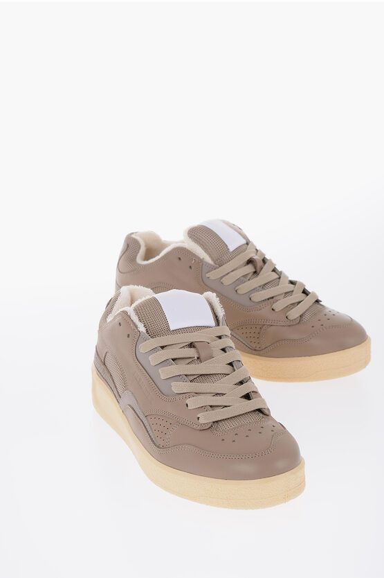 image of Jil Sander Leather Low-Top Sneakers in White, Women's (Size 8)