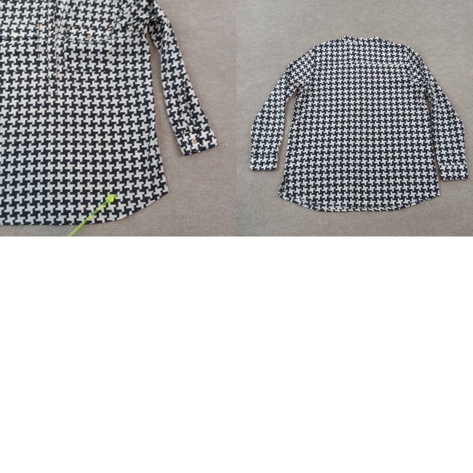 Michael Kors Michael Kors Blouse Womens Large Black White Long Sleeve Pullover V-Neck Casual Polyester Size L / US 10 / IT 46 - 8 Thumbnail